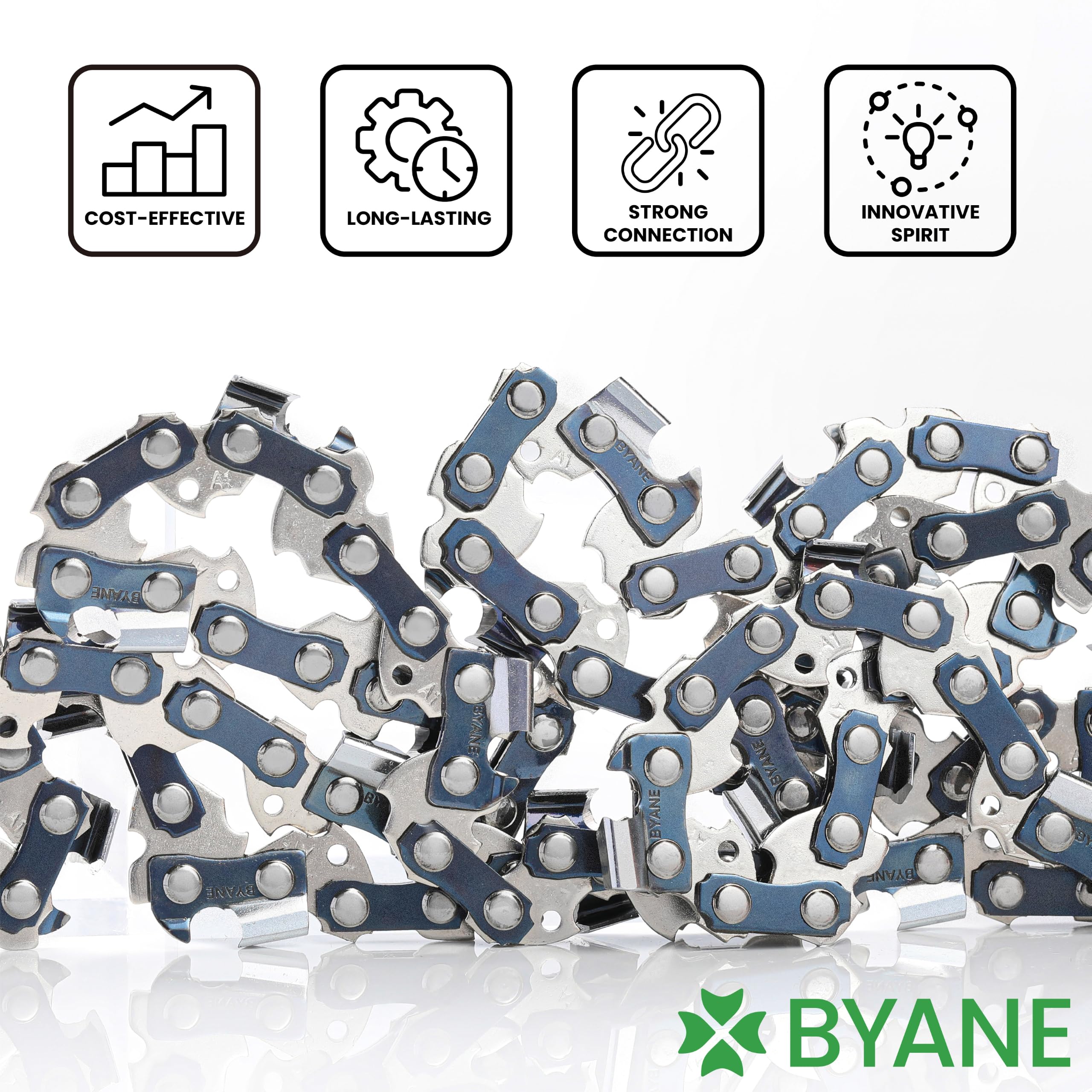 BYANE 3er-Pack Sägekette 30 cm (12 Zoll) 1/4"LP 1,1 mm (.043") 64TG | Mit Stihl 3670 000 0064, MSA 120 C-B, MSA 140 C-B, MSA 160 C-B, MSA 200 C-B, MS 150 T C, MS 150 T C-E, MS 151 T C-E