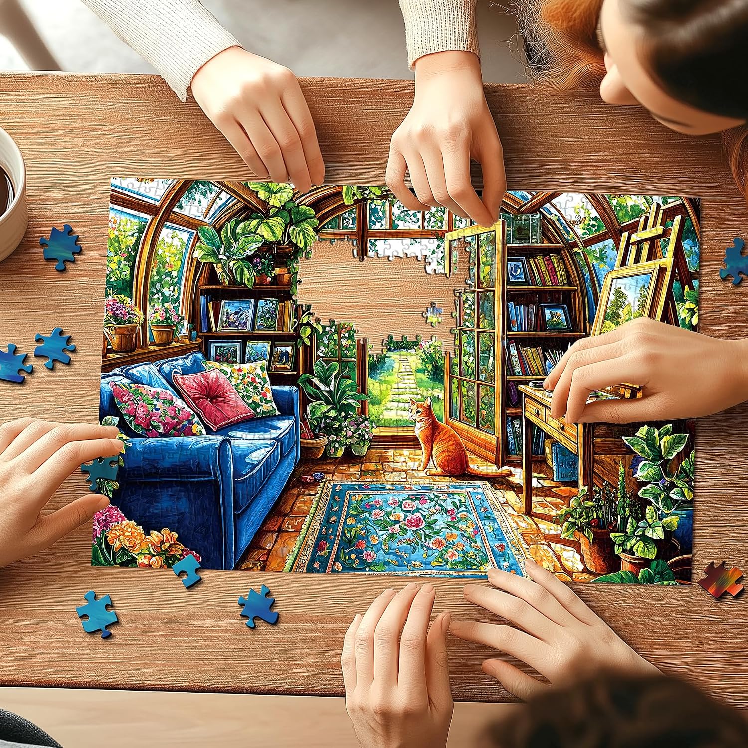 1000 Piece Jigsaw Puzzle for Adults, Garden Studio Jigsaw Puzzles for Adults 1000 Pieces, Flower House Jigsaw Puzzle, Impossible Hard Difficult Fun Challenging for Relaxation, Home Decor & Gift image 4