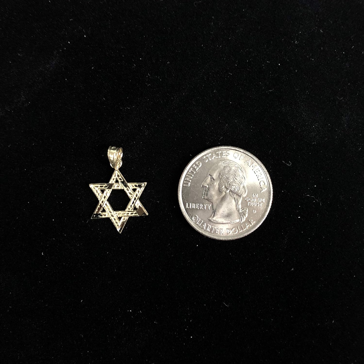 Ioka - 14K Yellow Gold Star of David Charm Tiny Size Jewish Pendant For Necklace or Chain - Image 4