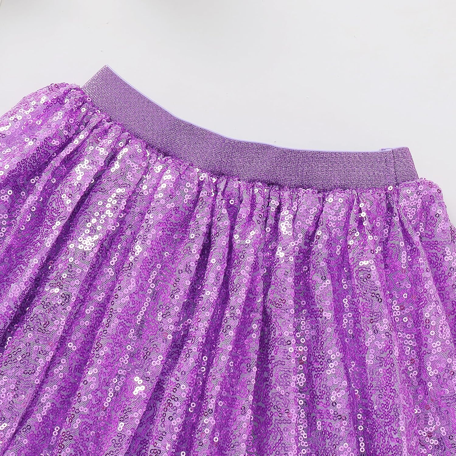 Magic Park 5-14Y Girl Sequin Skirt Kids Tulle Skirts Solid Color Short Skirt Girls Birthday Holiday Casual Clothes