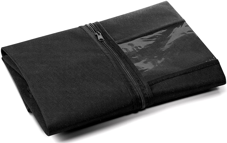 2 Pack 47" Garment Bags For Travel And Hanging Clothes Storage, Suit Covers With Handles Breathable Foldover Suit Bags For Traveling Clothes Protector For Gowns Dresses Sweaters, Black