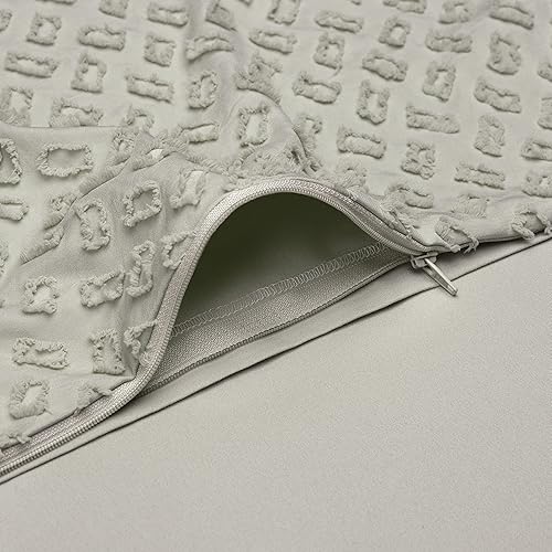 Miniatura 4 de Chanasya Juego de edredón de alta calidad con recortes, estilo bohemio, doble cepillado, elegante, suave, texturizado, de microfibra sólida, 1 funda