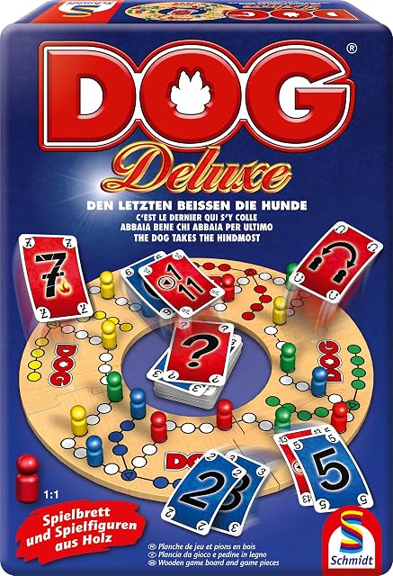 Schmidt Spiele 49475 Dog Deluxe - Juego Familiar de Perros a Partir de 8 años, en una Elegante Caja de Metal
