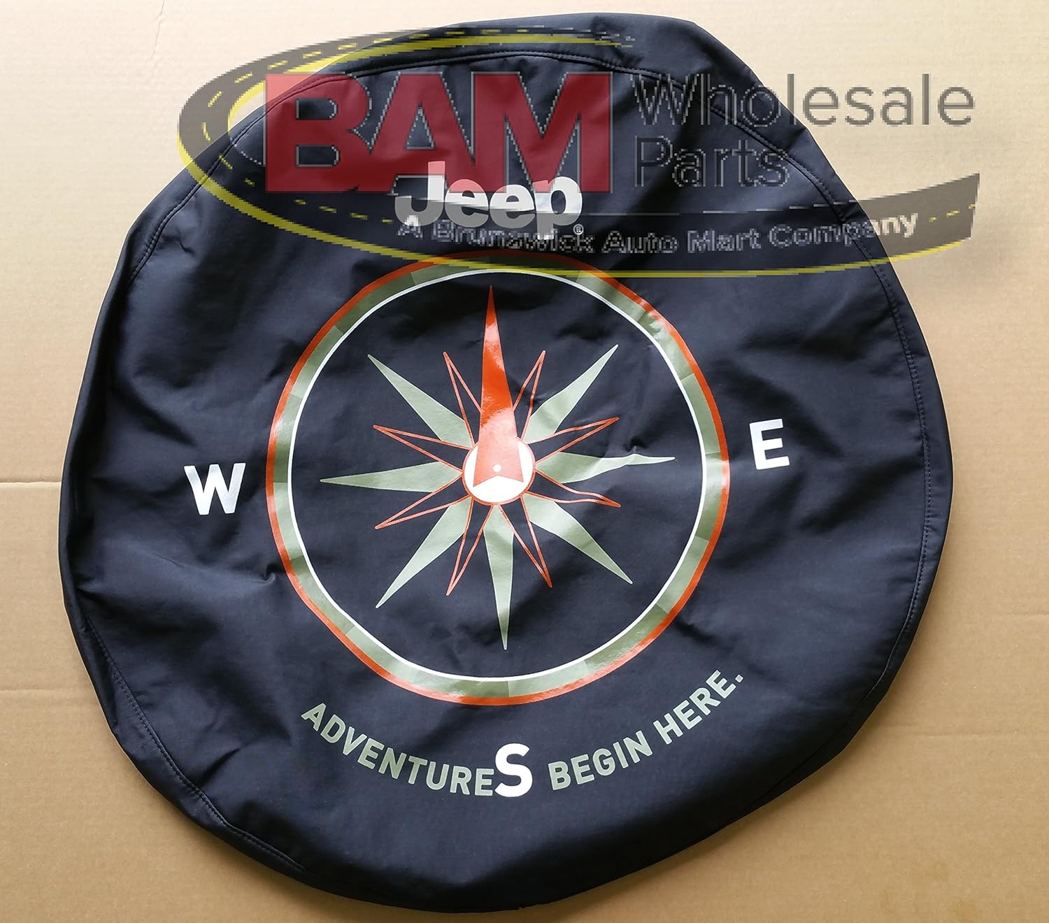 Genuine Jeep Accessories 82210884AB Cloth Spare Tire Cover with The Adventure Begins Here Logo
