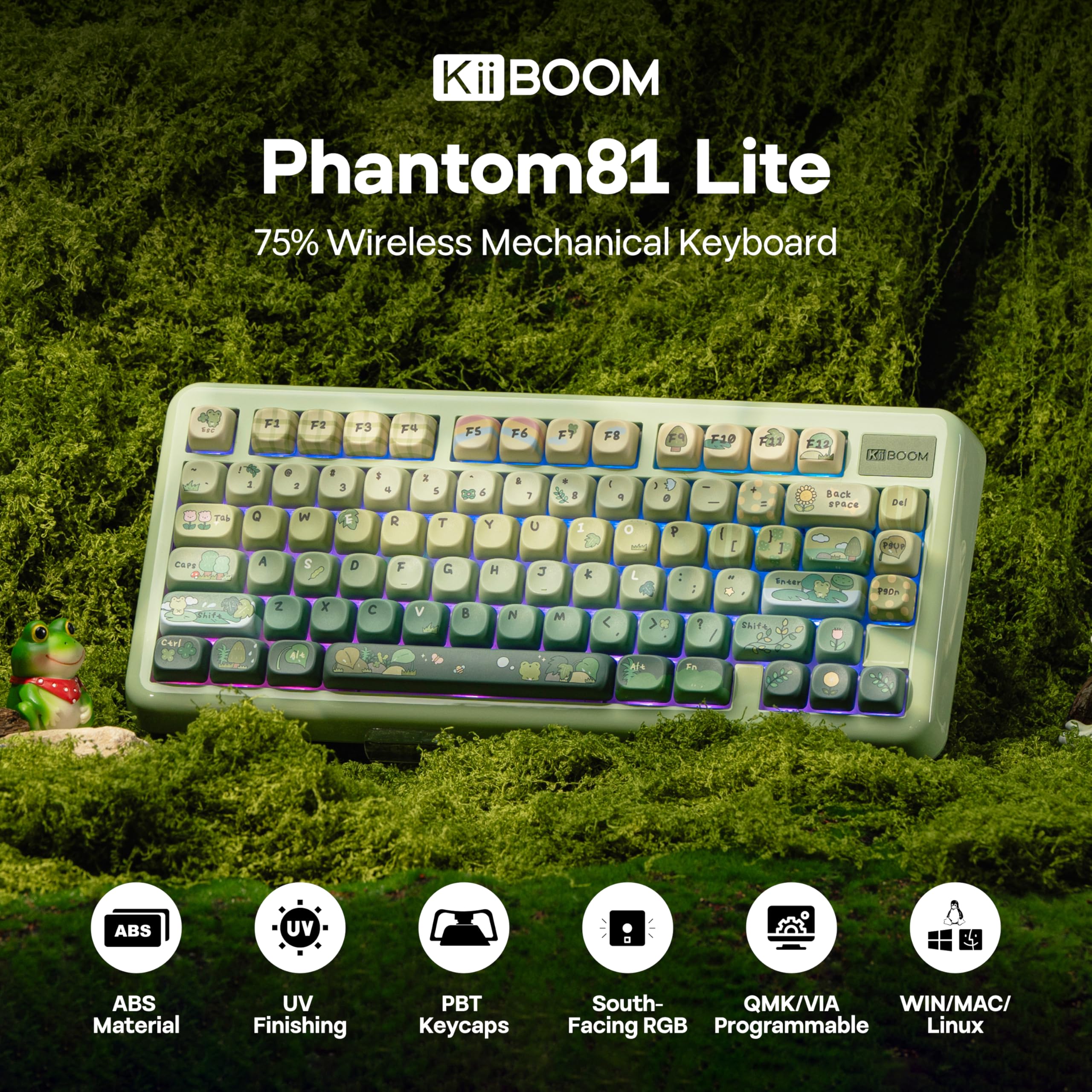 Amazon.com: KiiBoom Phantom81 Lite 75% Gasket Mechanical Keyboard
