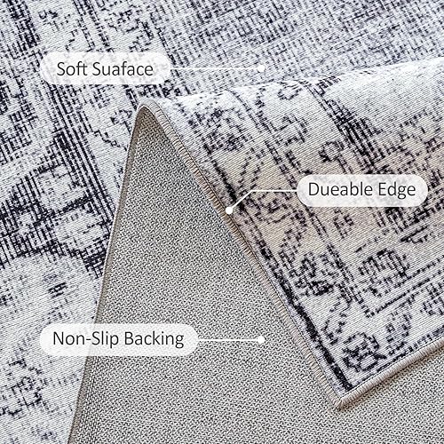Miniatura 9 de FINECASA Alfombra lavable de 5 x 7 pies, alfombra de área para sala de estar, alfombra lavable de 5 x 7 pies, alfombra de cocina, alfombra de área