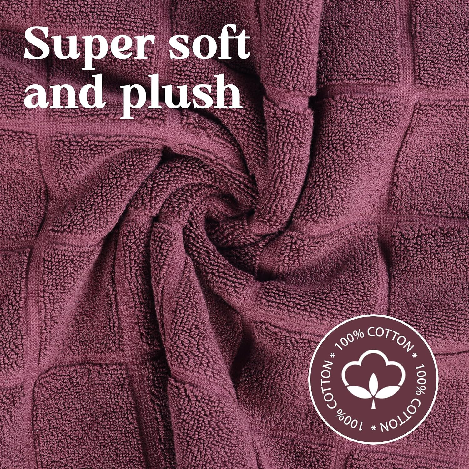 Superior 100% Cotton Bathmat Set, Bath Mats, Bathroom Decor, Shower, Bathtub Essentials, Home Accessories, Small Washable Rug, No Backing, Heavyweight, Nora Collection, Set of 2, 22" x 35", Plum