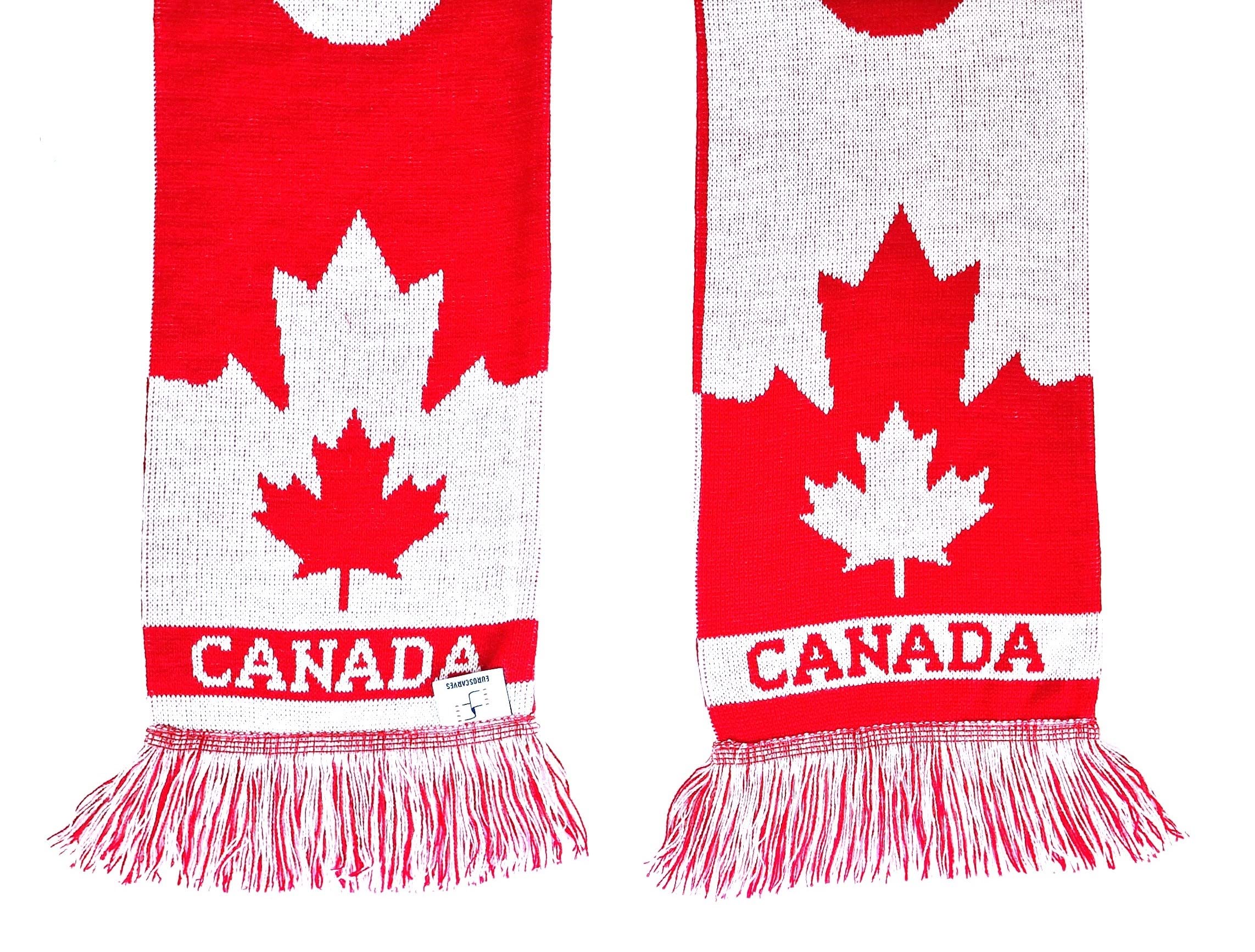 Bufanda de punto de fútbol de Canadá (hoja de arce)