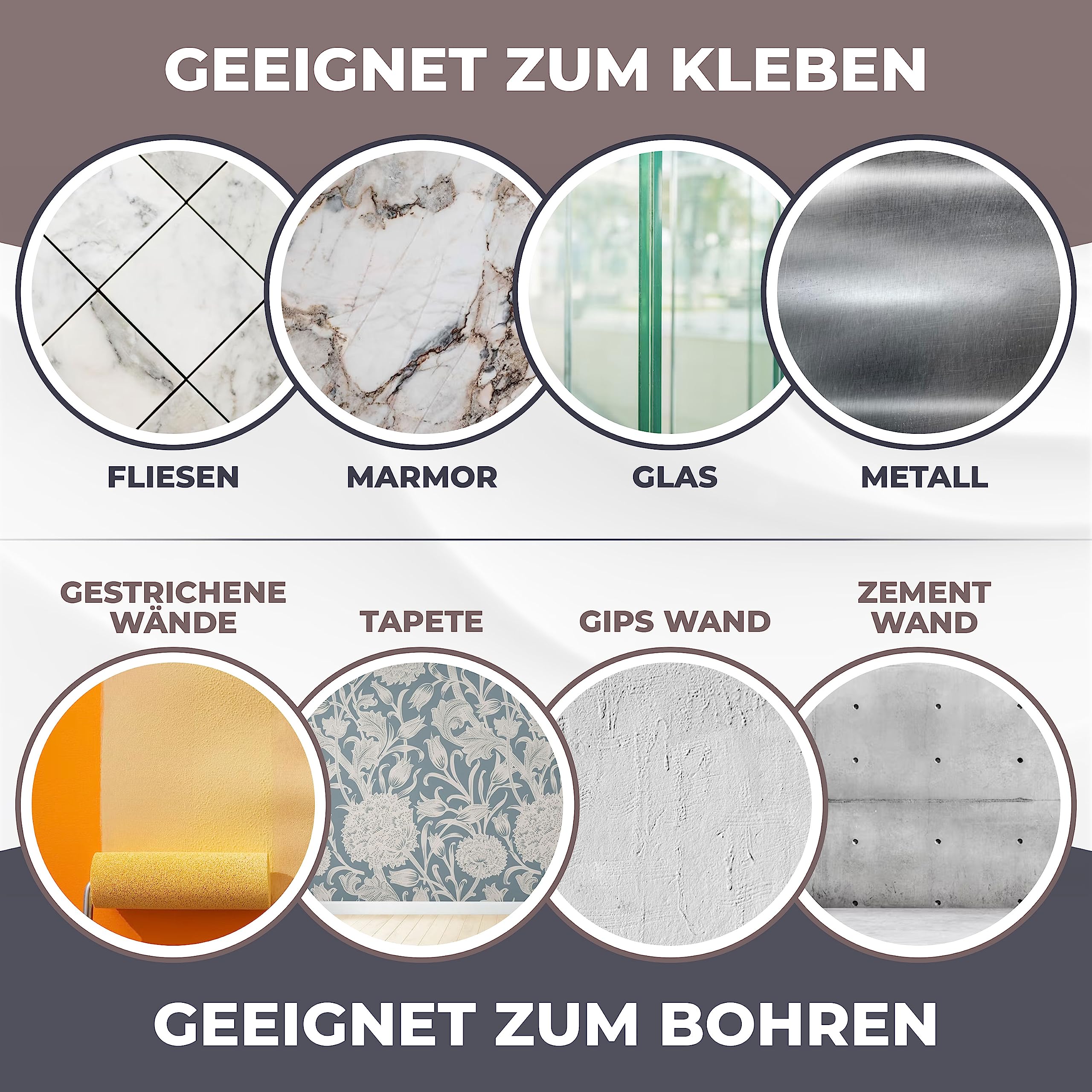 ElbFuchs® Toilettenpapierhalter Holz Bambus [KLEBEN oder Bohren] | hochwertiger Klopapierhalter ohne Bohren mit Ablage | Edelstahl | Klorollenhalter | WC Rollenhalter