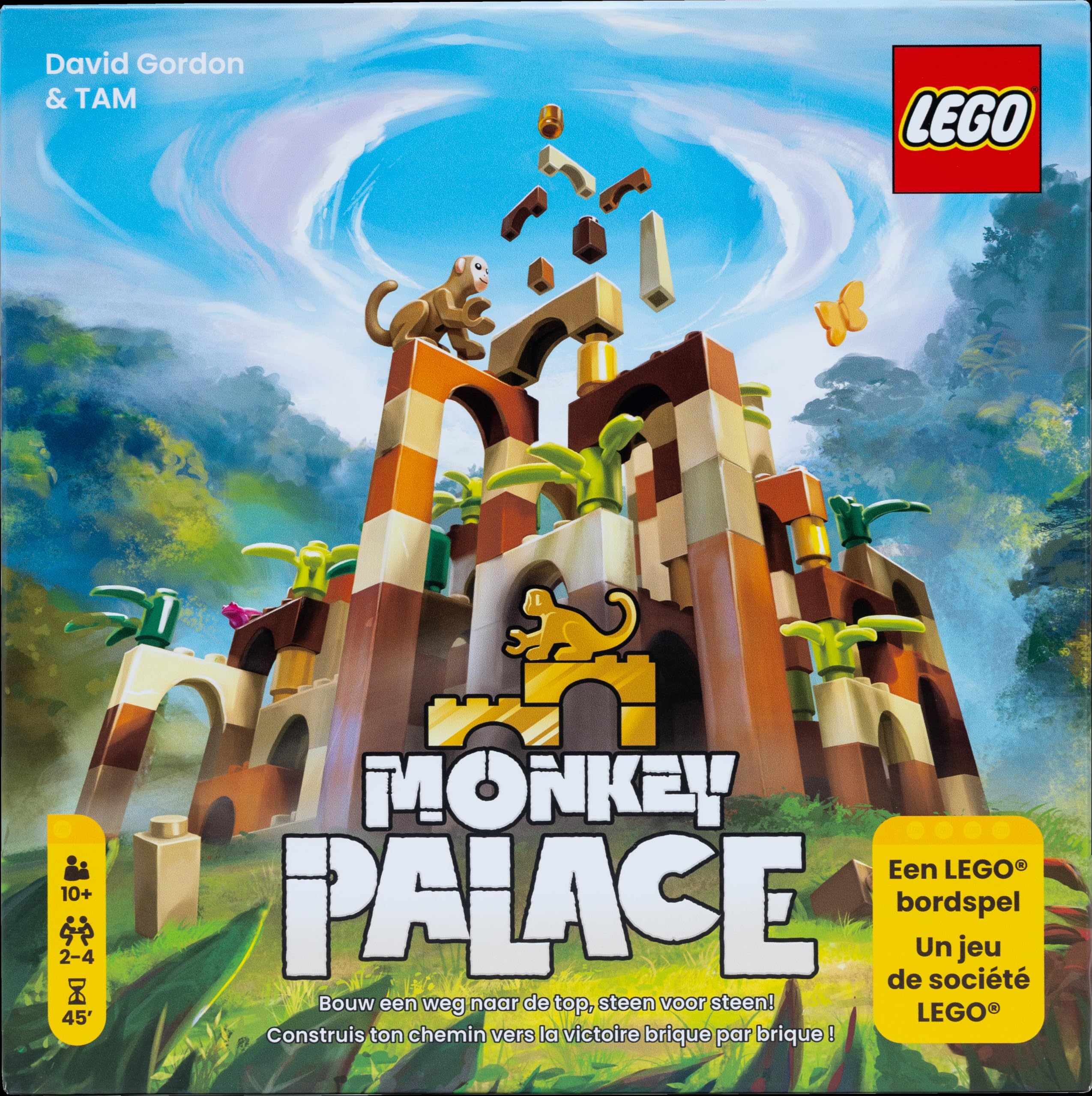 Dotted Games - Monkey Palace: A Lego Board Game - Build your way to victory, stone by stone! Great family game to build, ages 10+, 2-4 players