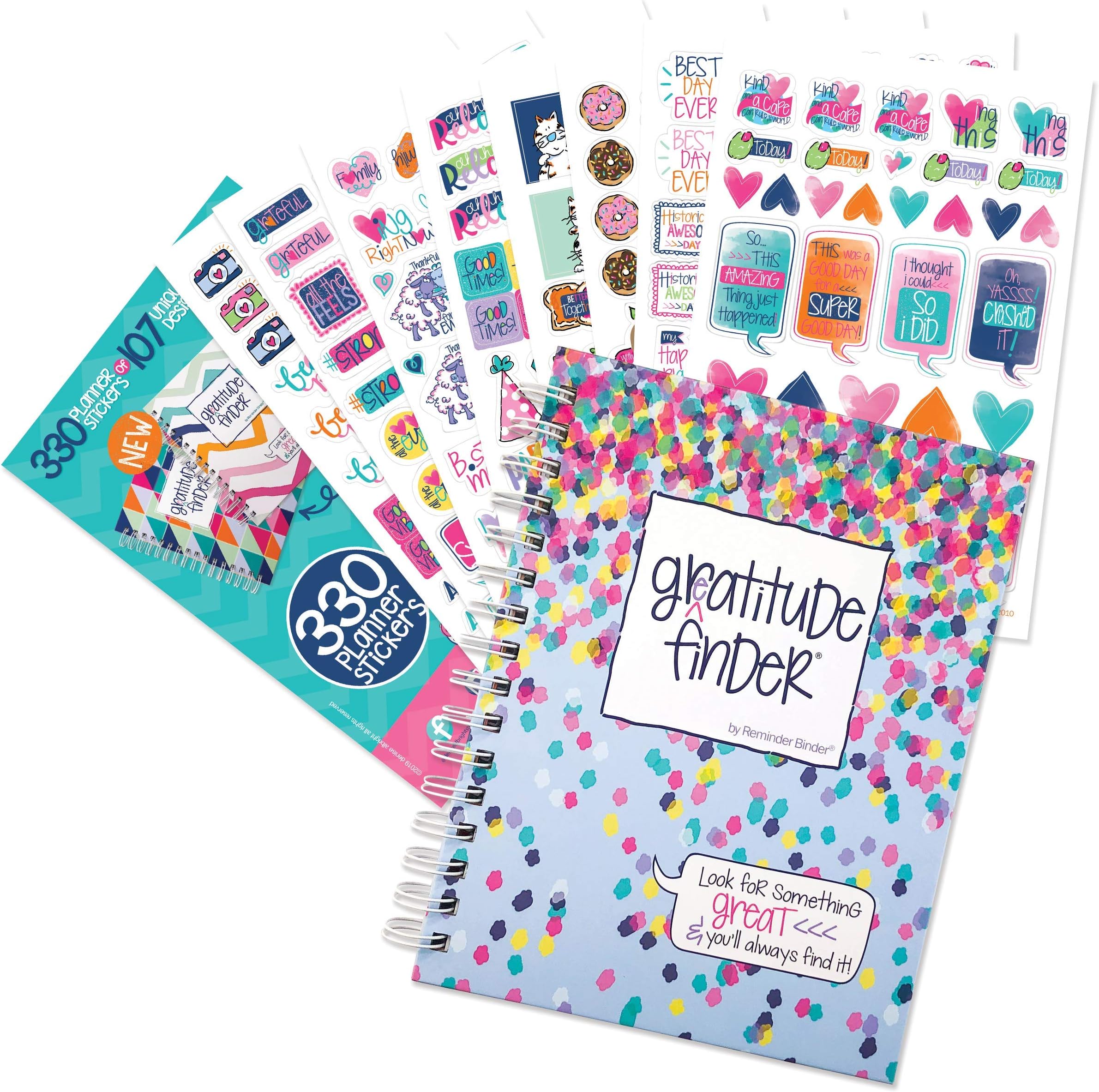 Denise Albright Gratitude Journal 52 Week Daily Positive Thinking for Thankfulness + Sticker Set | Gratitude Finder