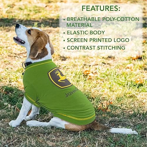 Miniatura 3 de Pets First Camiseta para perro de John Deere, mediana. Ropa cálida para mascotas para mascotas. Camiseta suave, cómoda y duradera para mascotas. El