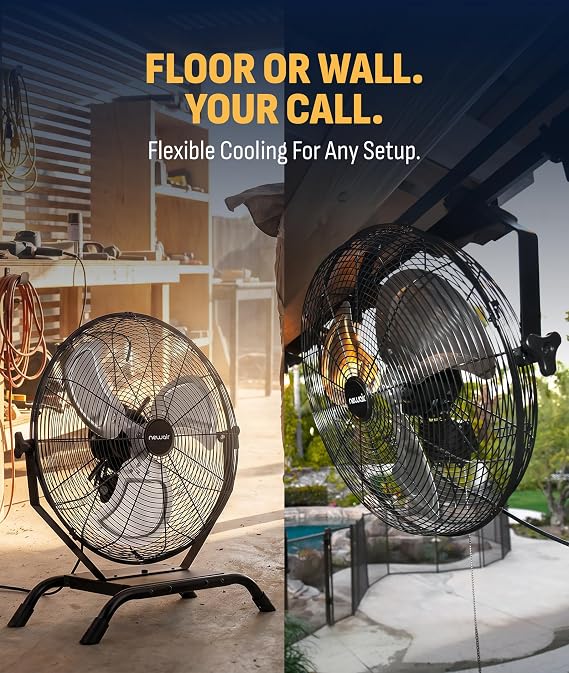 NewAir 20 2-in-1 Floor or Wall Mount Fan, Outdoor Fan for Patios