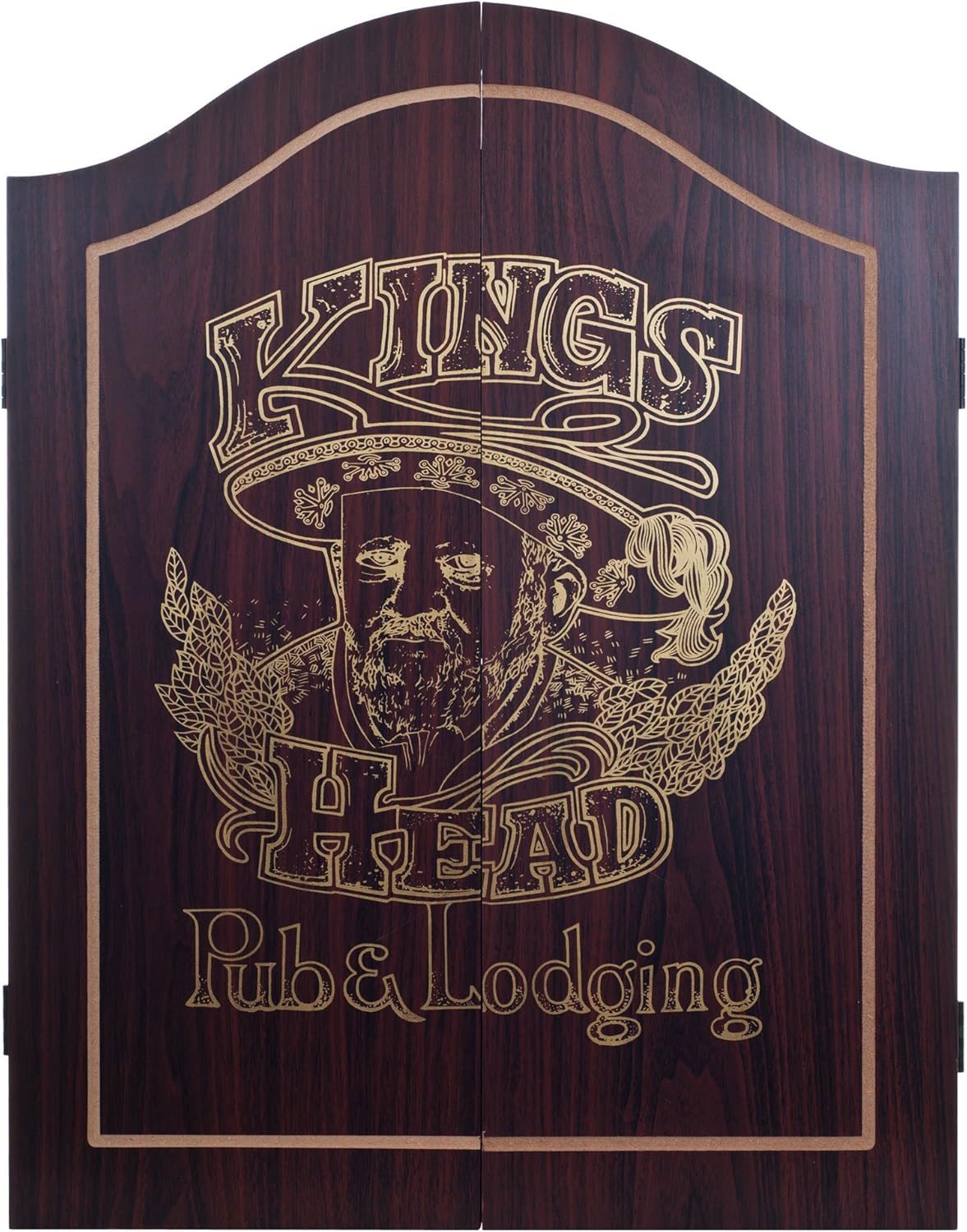 King's Head Dark Wood Dartboard Cabinet Set : Sports & Outdoors