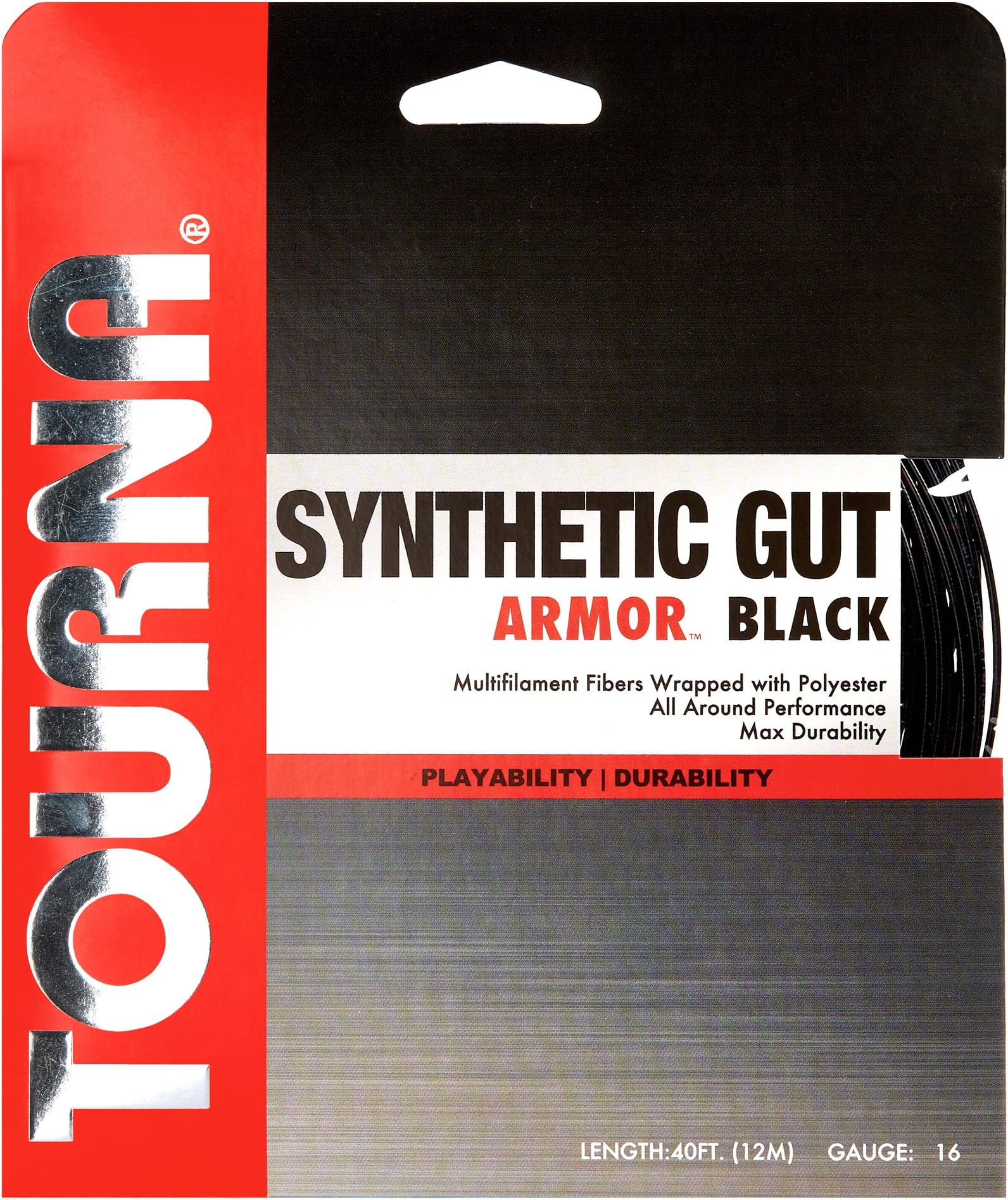 Synthetic Gut Armor Black Tennis String - 16g
