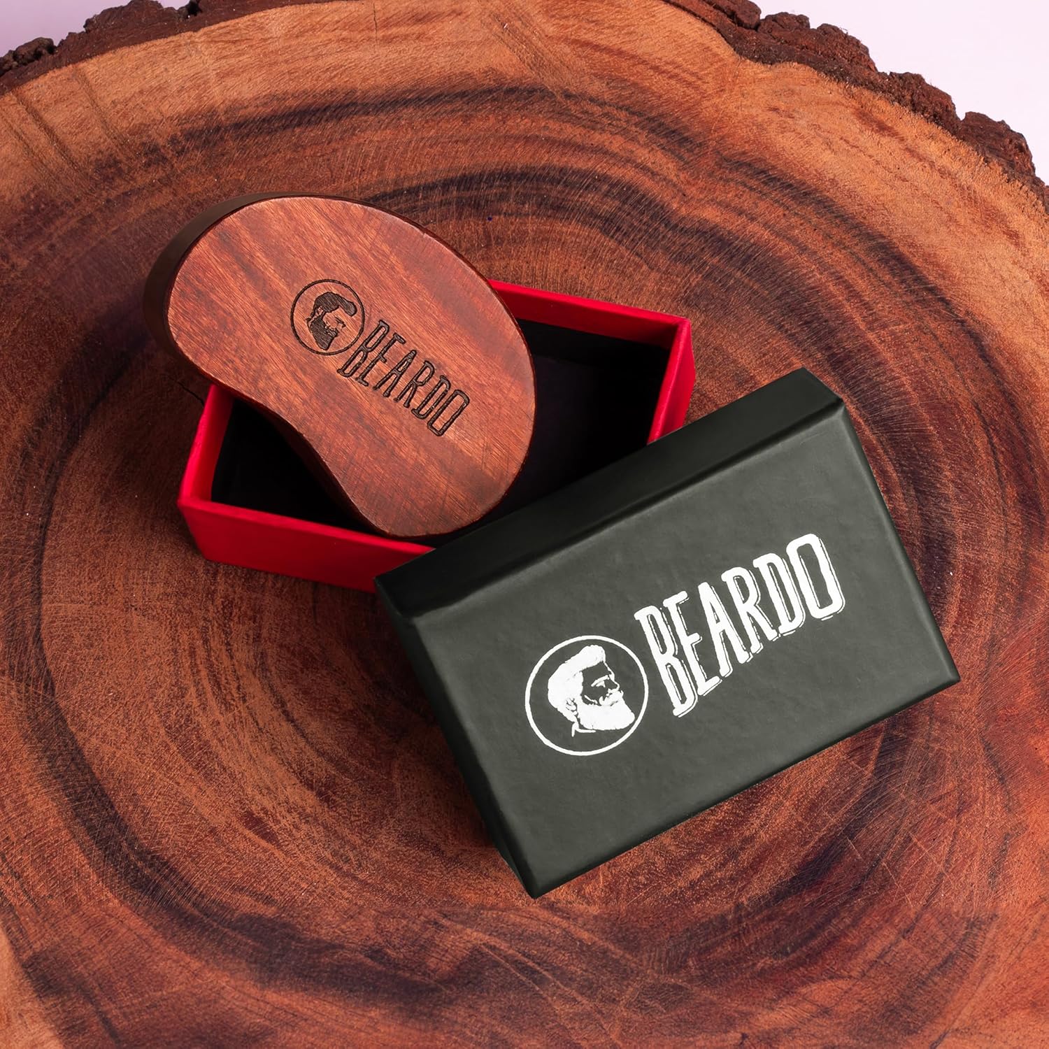 Beardo Boar Bristle Beard Brush For Men | Travel Friendly Pack with Cover | Made from Natural Boar Bristles and Sheesham Wood to shape the beard and simulate hair follicles to boost growth