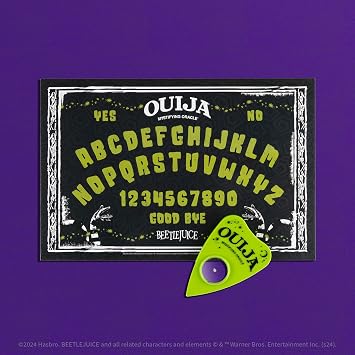 Ouija: Beetlejuice, Inspired by Tim Burtons Cult Classic Movie, Collectible Classic Ouija Board Game with Green Planchette, Officially Licensed Collectible and Merchandise, 2-4 Players, Ages 8+