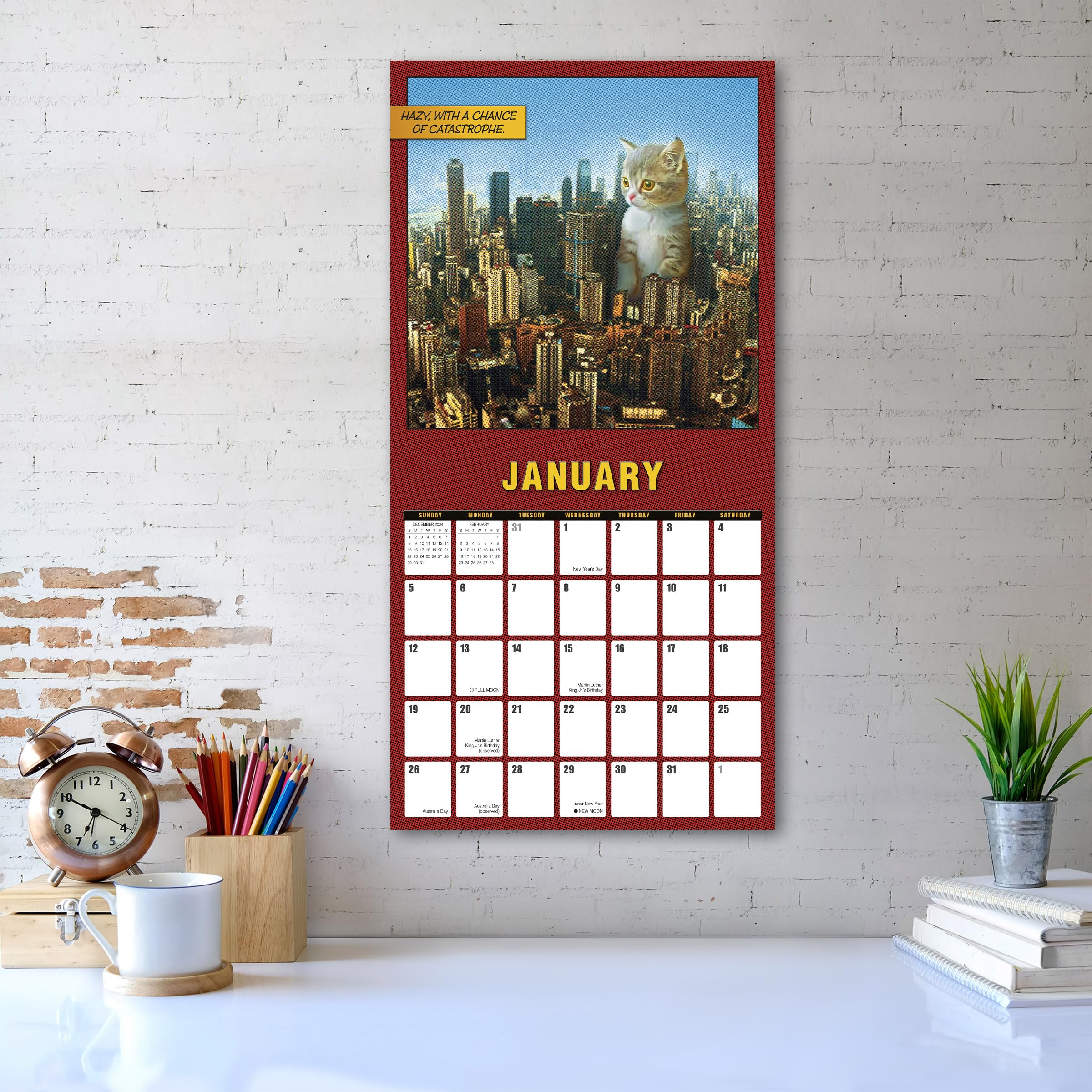 Amazon.com: Catzilla 2025 Wall Calendar, 16-Month Humor & Comic