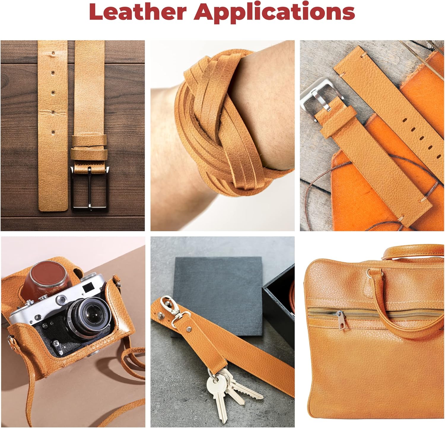 ELW Genuine American Leather Bison 8-9 oz (3.2-3.4mm) Thickness - Straps, Belts, Strips - Camel, 2-3/4"x72" - Full Grain Hide DIY Craft Projects, Bag, Chap, Moccasins, Jewelry, Wrapping