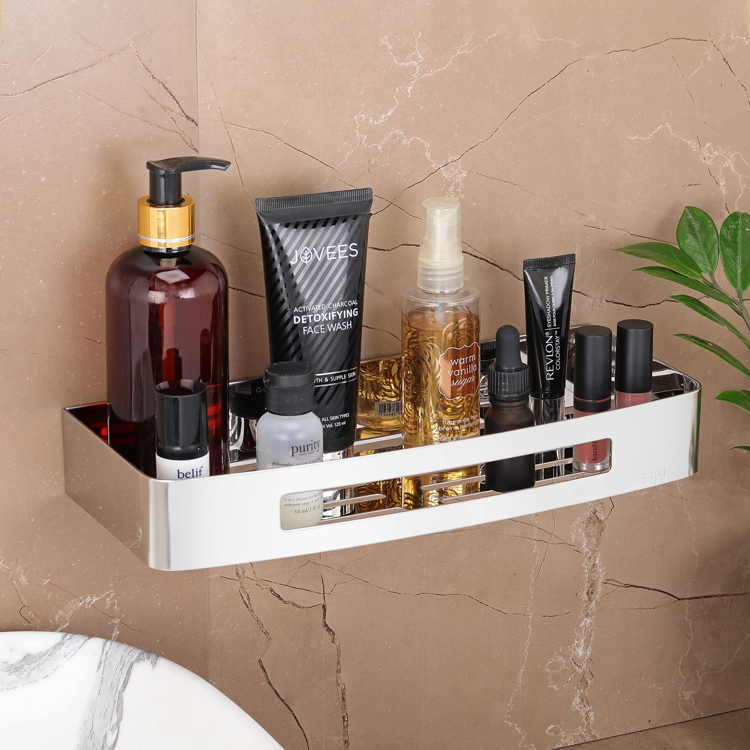 FORTUNE Premium 304 Grade Stainless Steel Wall Mount Shelf,Multi-Functional Storage Shelf/Kitchen Shelf/Rack&Caddy Basket Bathroom Accessories Homes,Hotels-( 12 X 5 Inch) (Chrome Finish,Pack Of 1) (B09VFKVLHG) Amazon Price History, Amazon Price Tracker