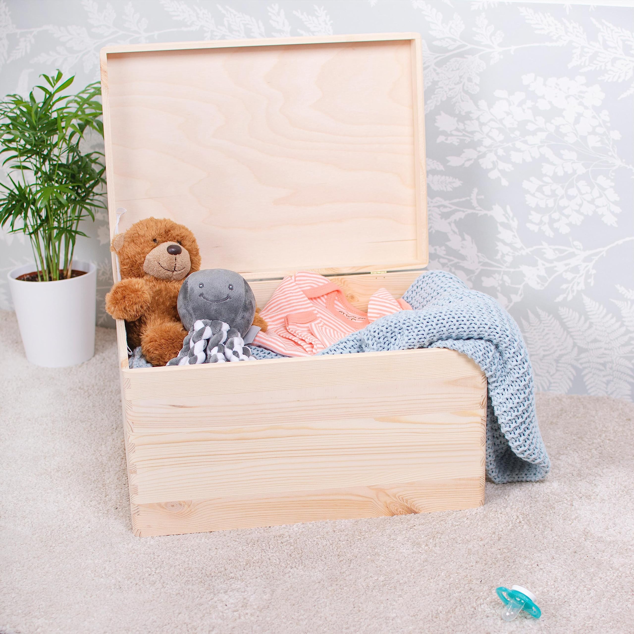 LAUBLUST Holzkiste mit Gravur - Personalisiert mit Datum | Name | WIDMUNG - Naturbelassen, Größe XL - Schultüte Motiv - Geschenkkiste zur Einschulung - FSC®