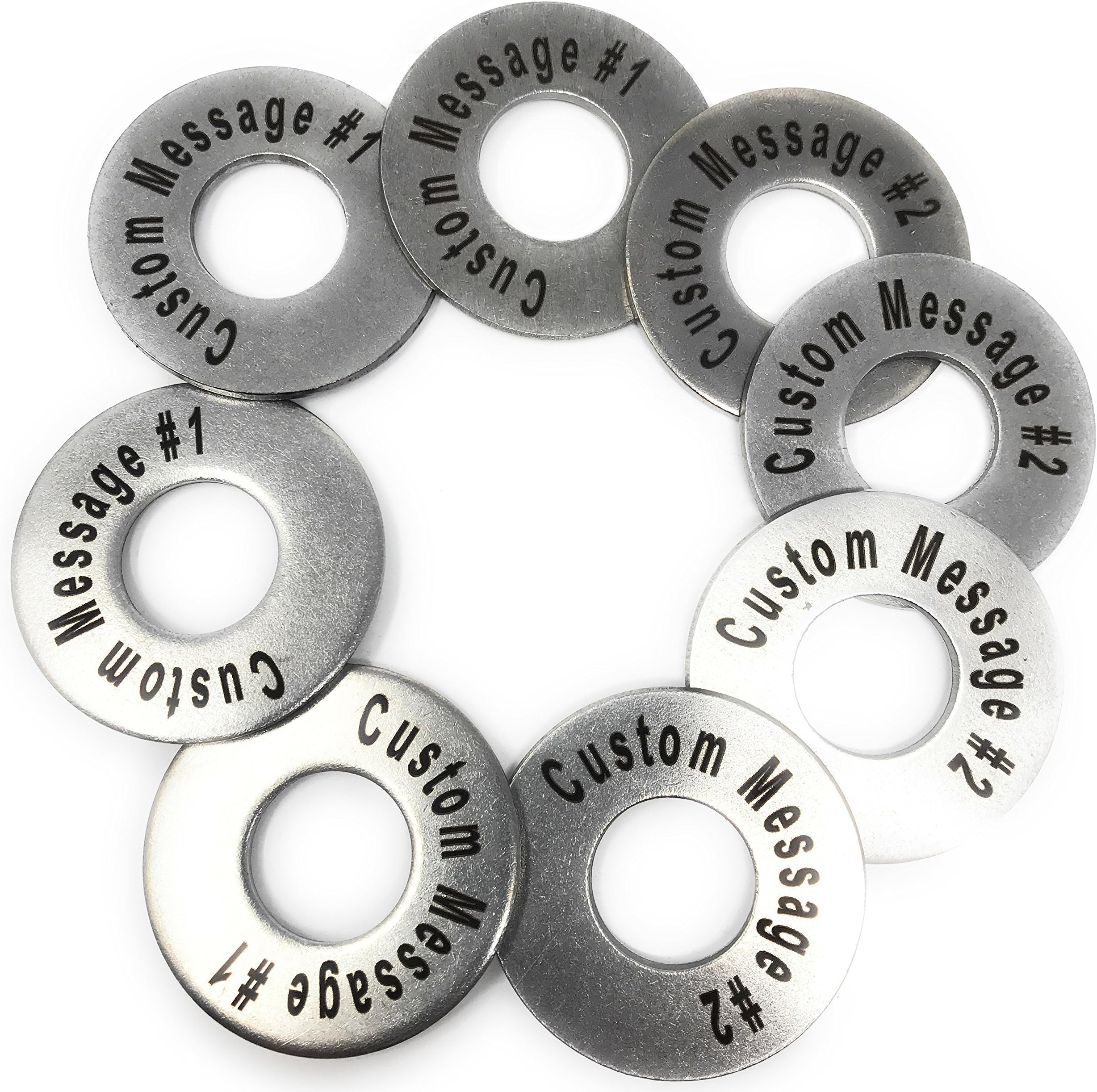 Personalized Laser Engraved Stainless Steel Replacement 2.5 Inch Washer Toss Pitching Game Washers - Set of 8