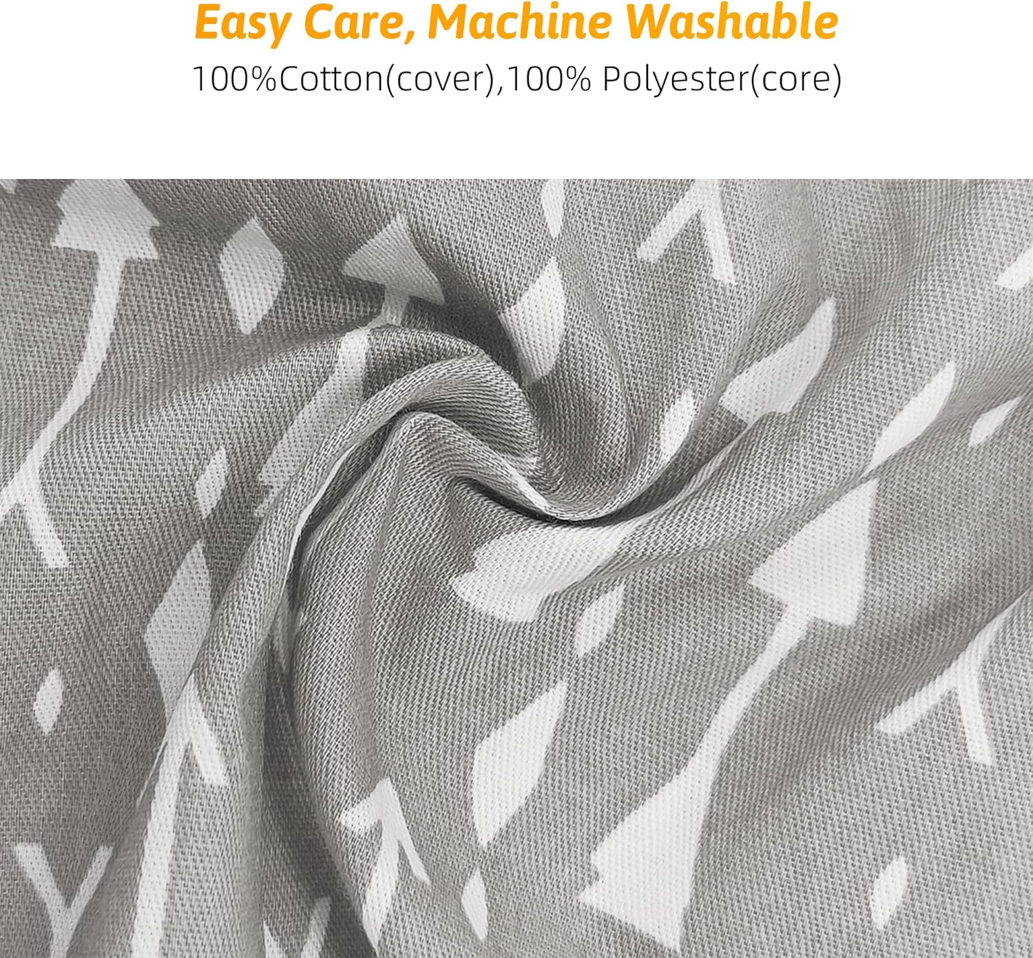 LAT Nursing Pillow for Breastfeeding,100% Cotton Removable Cover,Ergonomic Breast Feeding Pillows for Mom and Baby,Machine Washable(Gray Arrow)