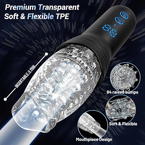 Miniatura 5 de Masturbador masculino automático juguetes sexuales para hombres, juguetes sexuales masculinos con 9 empujes, giratorios y 9 vibradores, juguetes