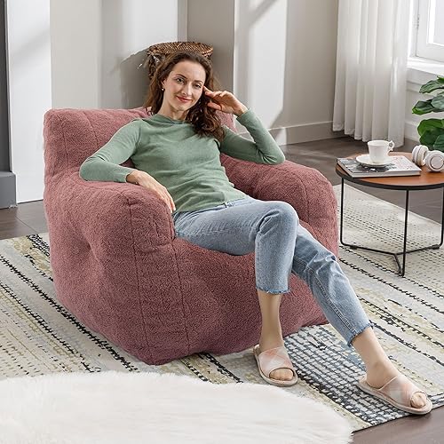 Miniatura 18 de Recaceik Sillones puff copetudos, suave relleno con relleno, sofá esponjoso y perezoso, tumbona imperial gigante para dormitorio, sala de estar,