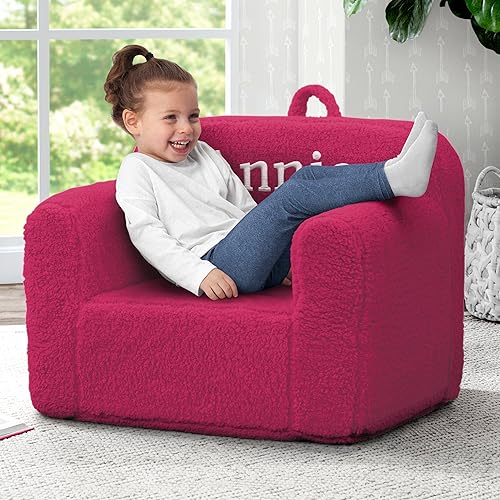 Miniatura 22 de Delta Children Sherpa Cozee Chair - Silla de espuma para niños a partir de 18 meses, color azul polvo Azul polvoriento,Crema,Rosa