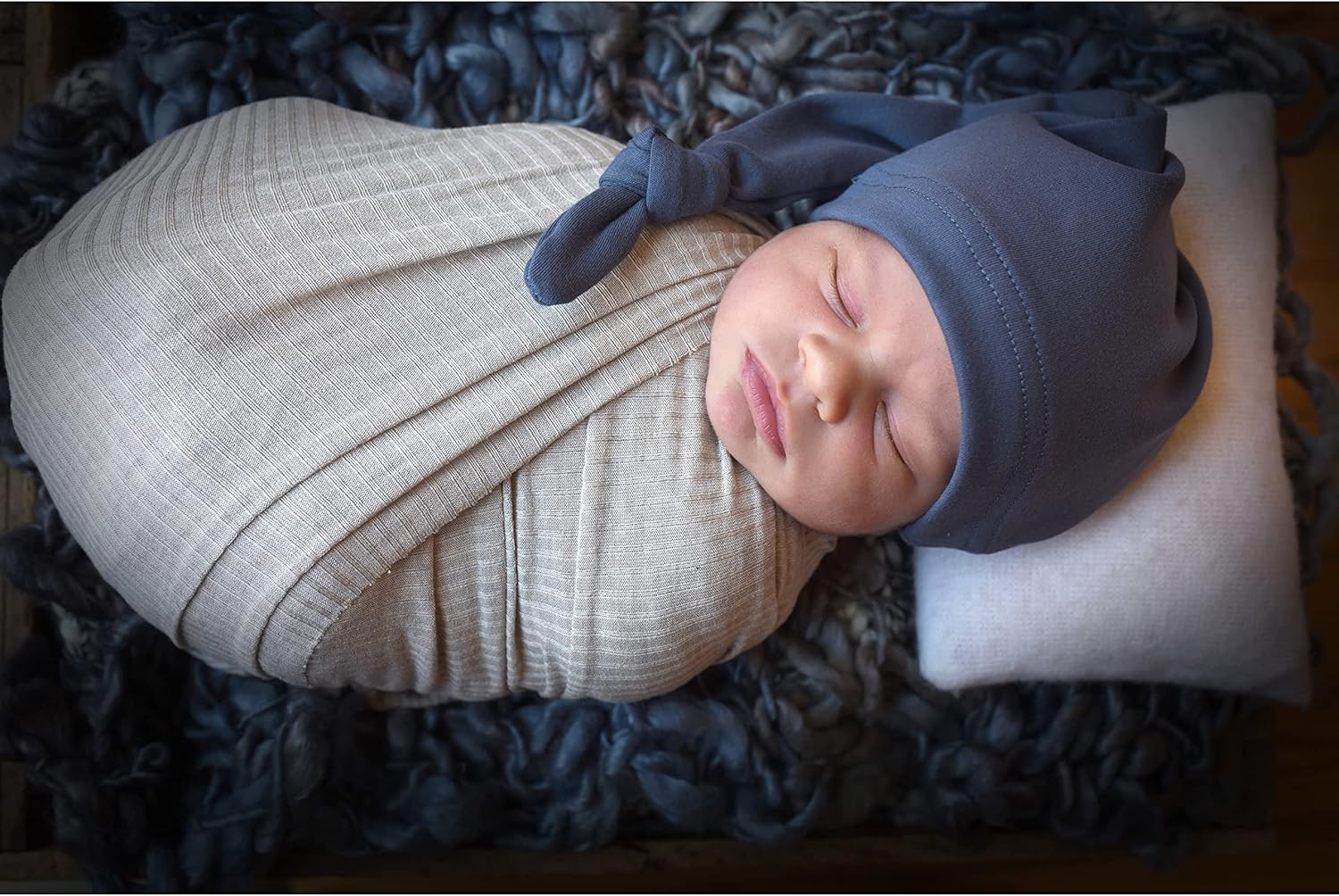 My Lello Baby Long Knotted Tail Cotton Beanie Hat - Image 7