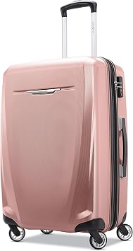 Samsonite Winfield 3 DLX Hardside Expandable Luggage with Spinners, Checked-Medium 25-Inch, Rose