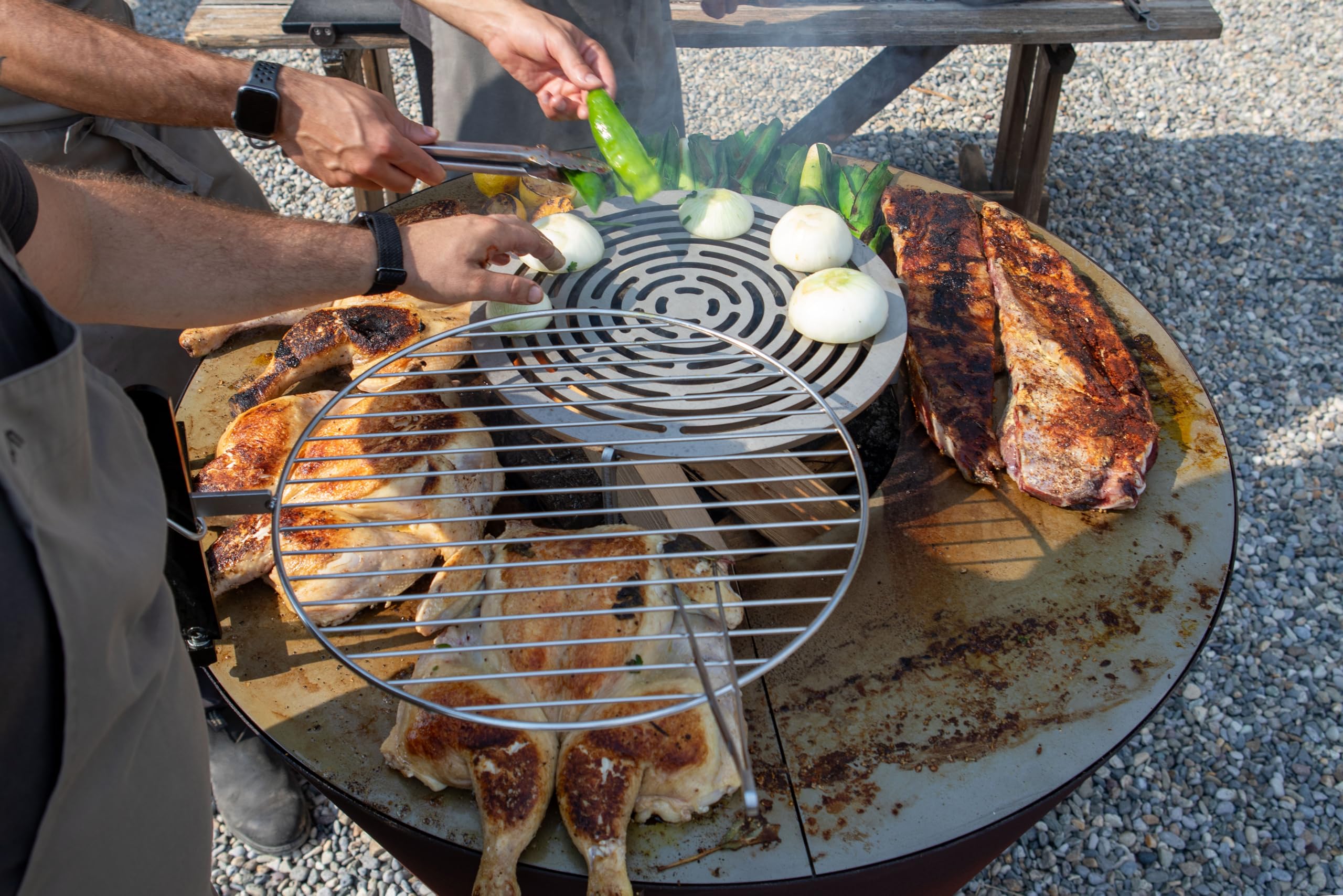 La Ferrotecnica Azalea Barbecue a Legna Design Moderno Ideale per Grigliate in Compagnia Made in Italy (Effetto Corten)
