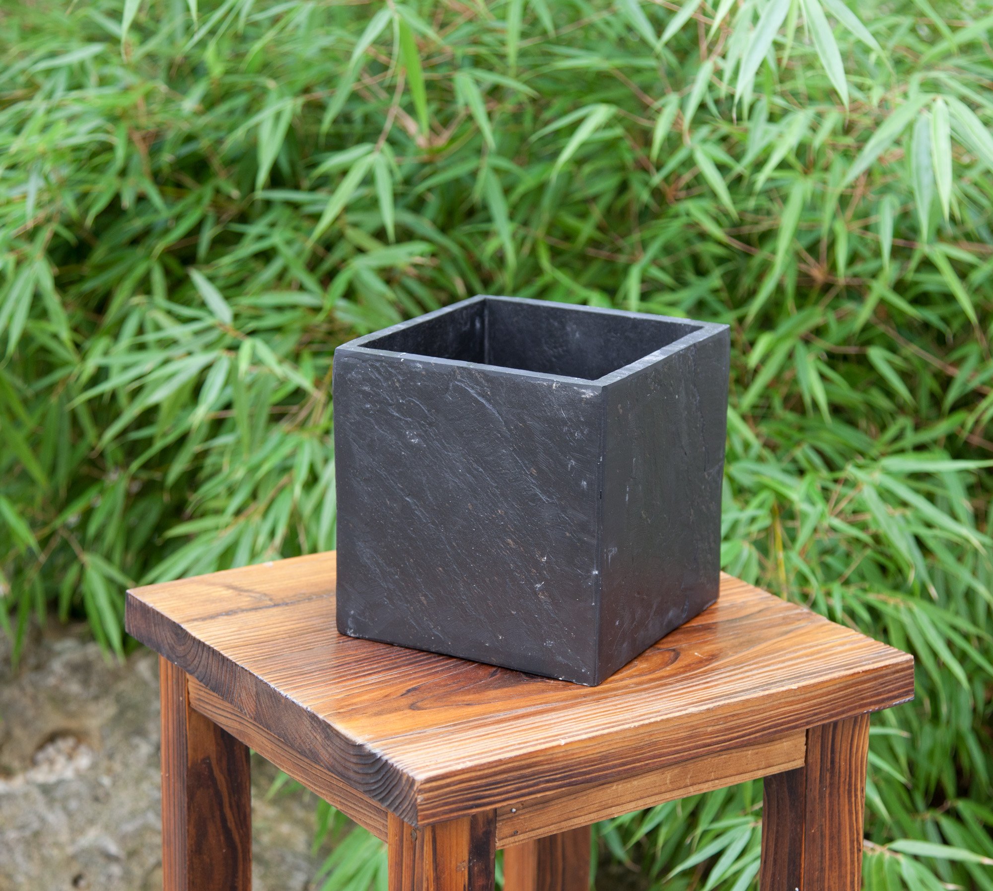 Yuchengstone Pflanzenkbel aus echtem Schiefer Naturstein, in  unterschiedlichen Gren erhltlich (BTH ca.18x18x16 cm): Amazon.de: Garten