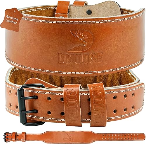 Miniatura 1 de Cinturón DMoose con hebilla de piel auténtica para weightlifting, para hombre y mujer, de 10cm y 15cm, corrector de postura para entrenamiento en