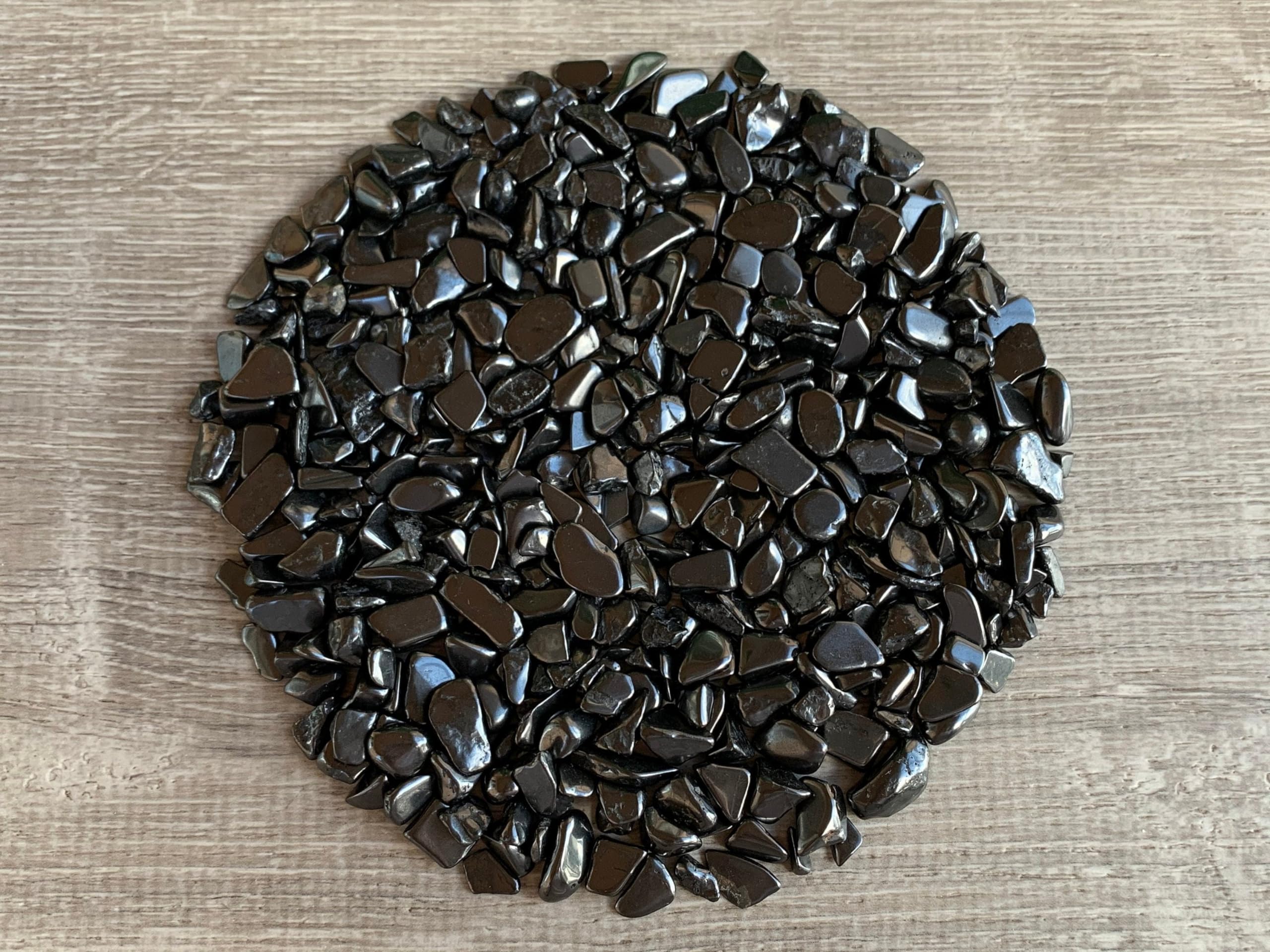 GAF TREASURES 2 oz Lot Natural Semi Tumbled Gemstone Chips, Crushed Mini Crystals, Undrilled Crystal Chips (Shungite)