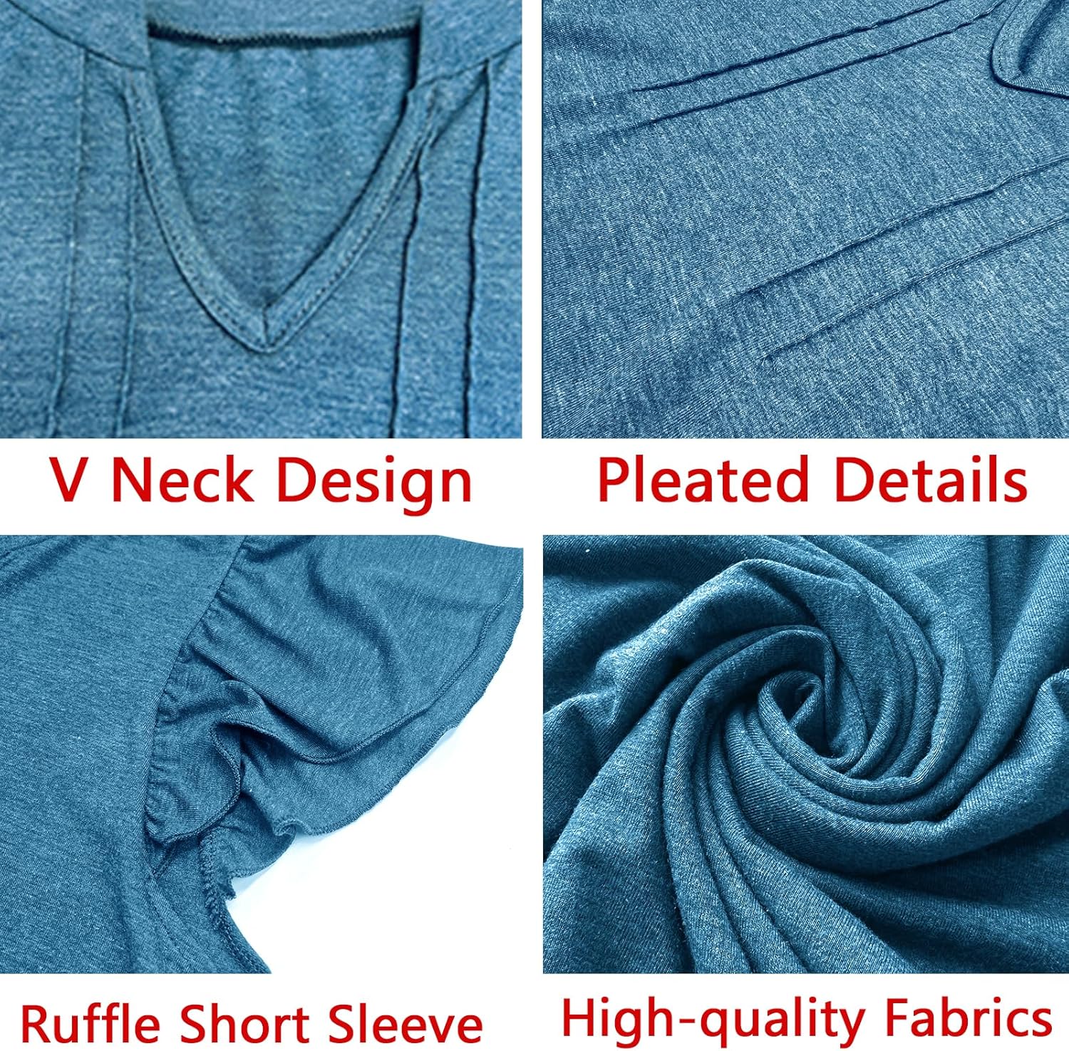 Womens Summer Tank Tops V Neck Waffle Knit Sleeveless Tunic Casual Loose Fit Blouses Shirt Clothes - Image 5