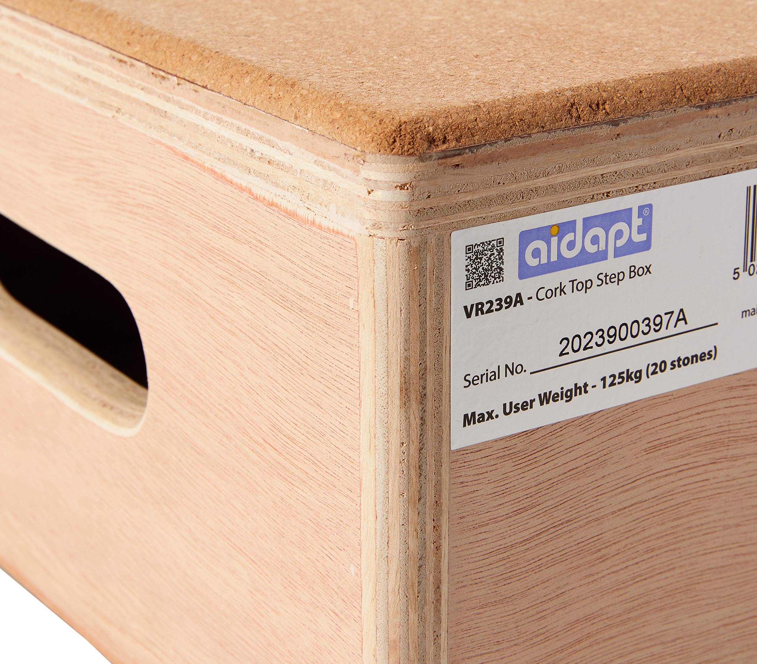 Aidapt Pedana Rialzabile In Sughero Con Maniglie - 15,2 Cm, Antiscivolo, Portata 127 Kg