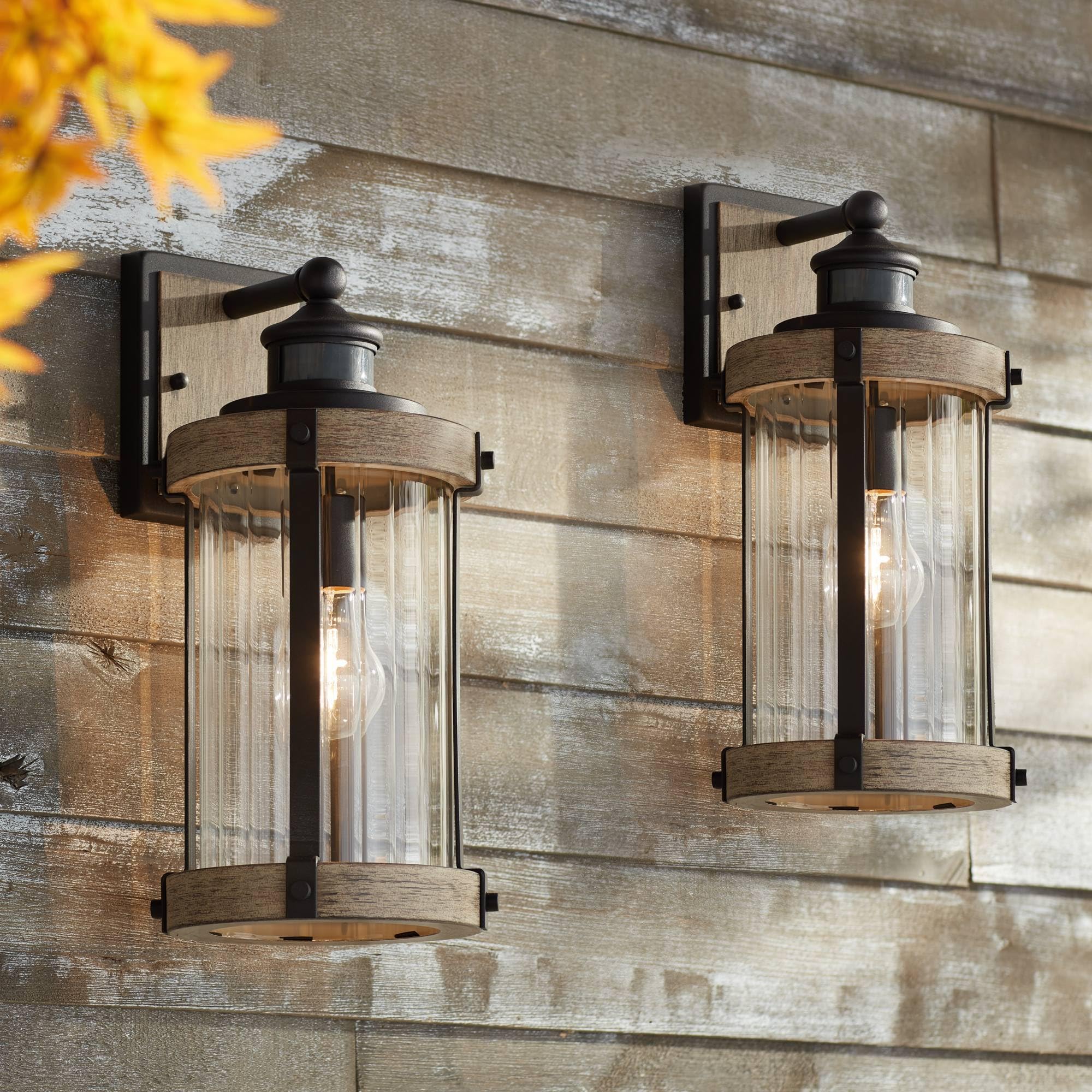 John Timberland Stan Industrial Outdoor Wall Light Fixtures Set of