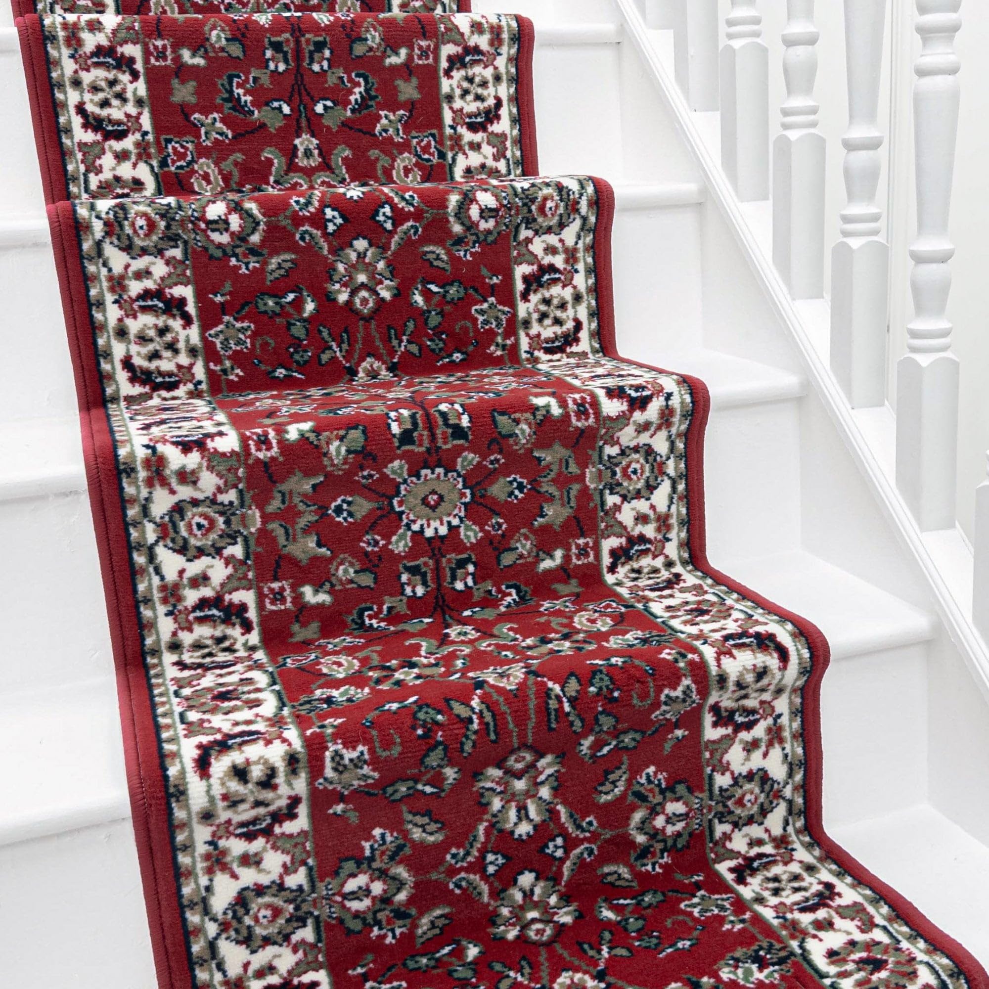 runrug Soft & Comfortable Stair Runner - Smooth & Durable Carpet for Stairs - Stain-Resistant, Fade-Resistant - Multiple Sizes - 450cm x 80cm - 9mm Thick - Traditional, Red
