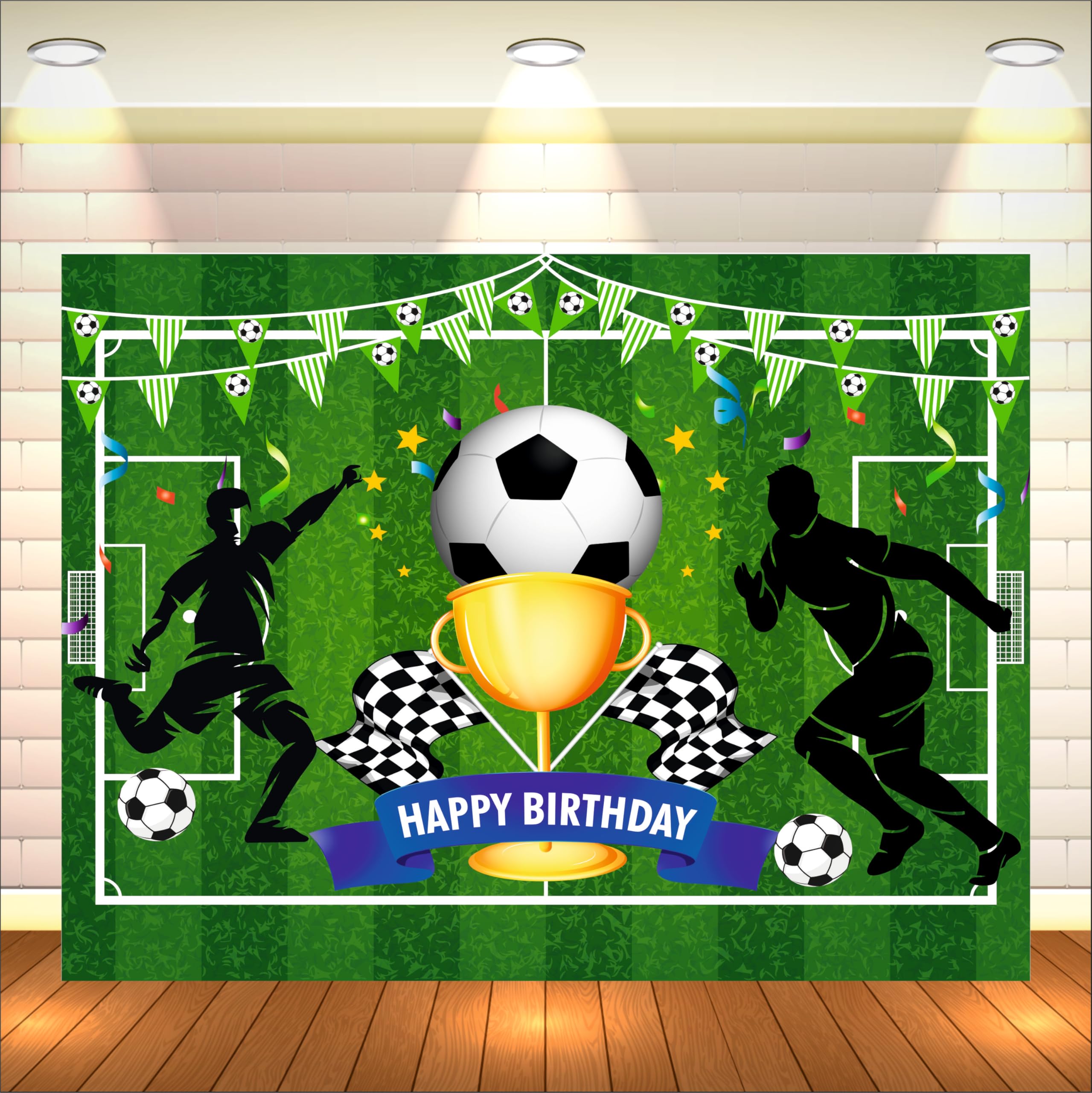 Soccer Happy Birthday Banner | Football Theme Decoration | Soccer Theme Party Decoration (Pack of 1, Size: 4x3 Feet)