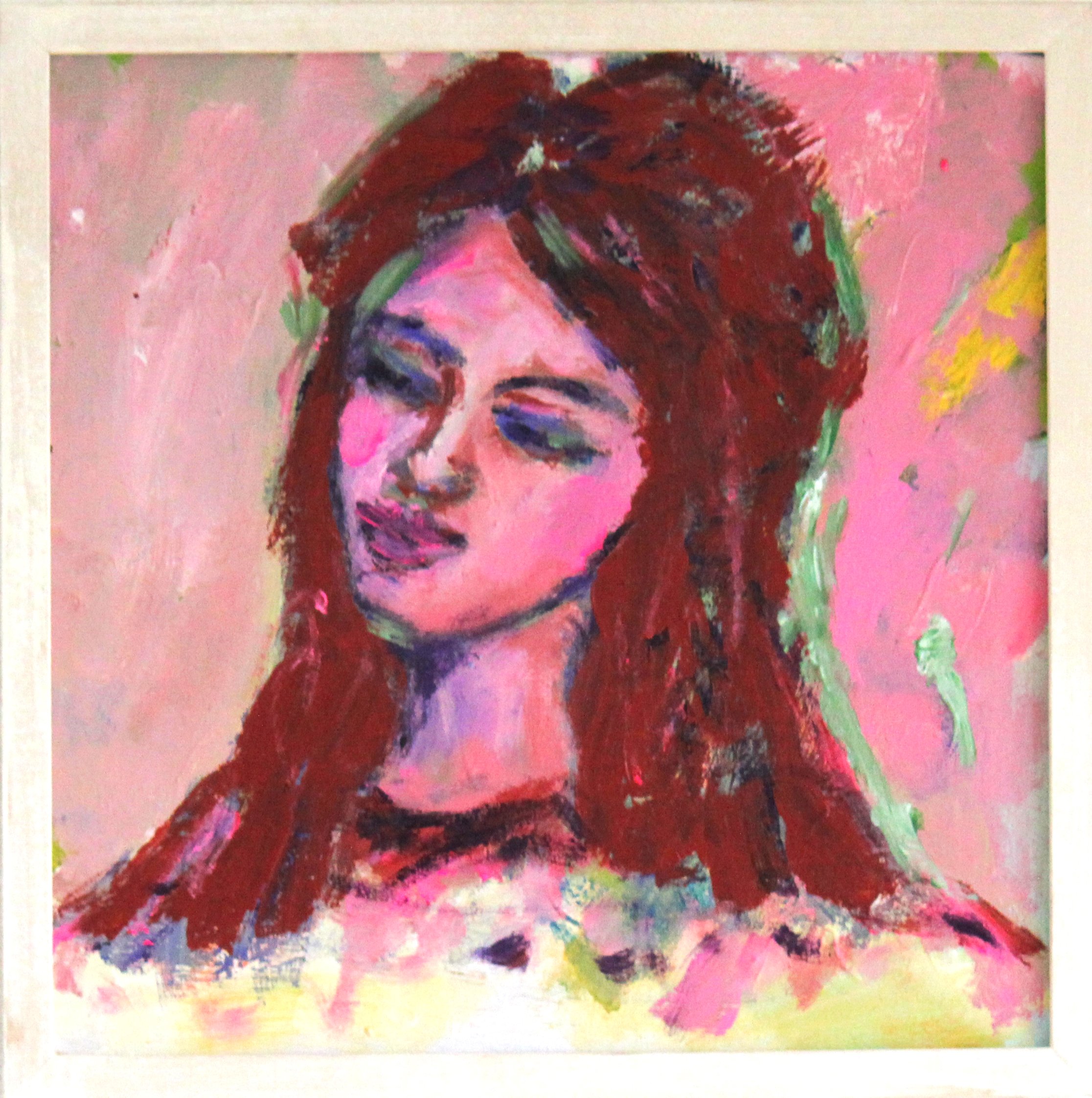 Peint à la main pièce unique en acrylique Viola art original tableau mural Sibylle Sauer Maier