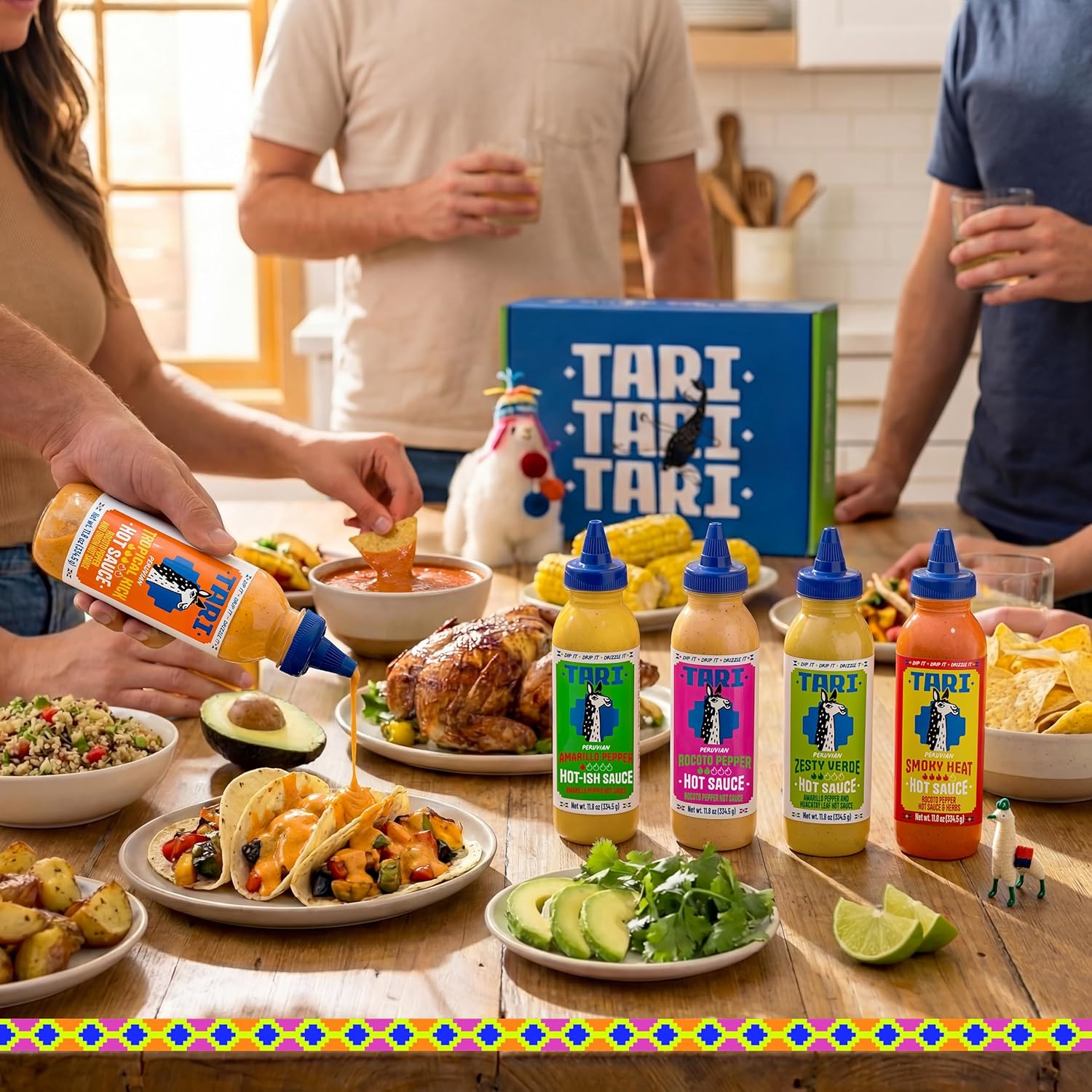 Tari Hot Sauce 5Pk Gift Box - Aji Rocoto, Aji Amarillo, Zesty Verde, Smoky Heat & Tropical Kick - 11.8oz each (5ct)