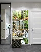 Vista 3 de FLFK Adhesivo Mural para Puerta - Paisajes, Desengancha y Pega, Tamaño Combinado 32"x80", Dividido en 2 Piezas