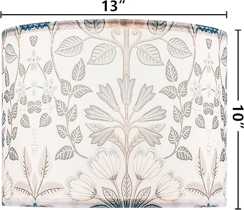 Miniatura 2 de GOSO - Pantalla mediana de fibra de poliéster, impresión de plantas, pantalla de tambor para lámpara de mesa, lámparas de pie, lámpara colgante de