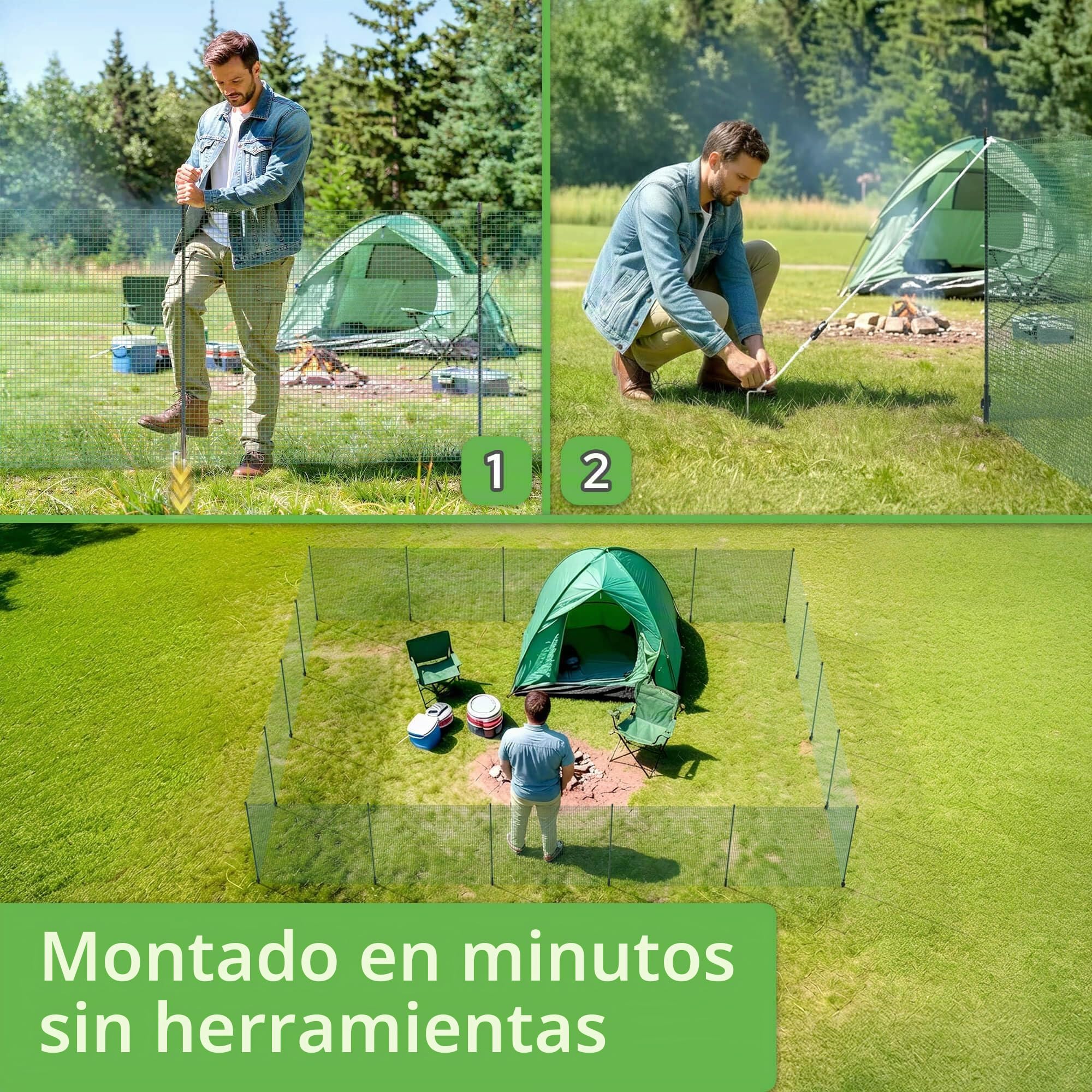 Arebos Valla de jardín móvil 20 m | Valla flexible de 90 cm de altura con 12 postes | Para perros, pollos y animales pequeños | Resistente a la intemperie