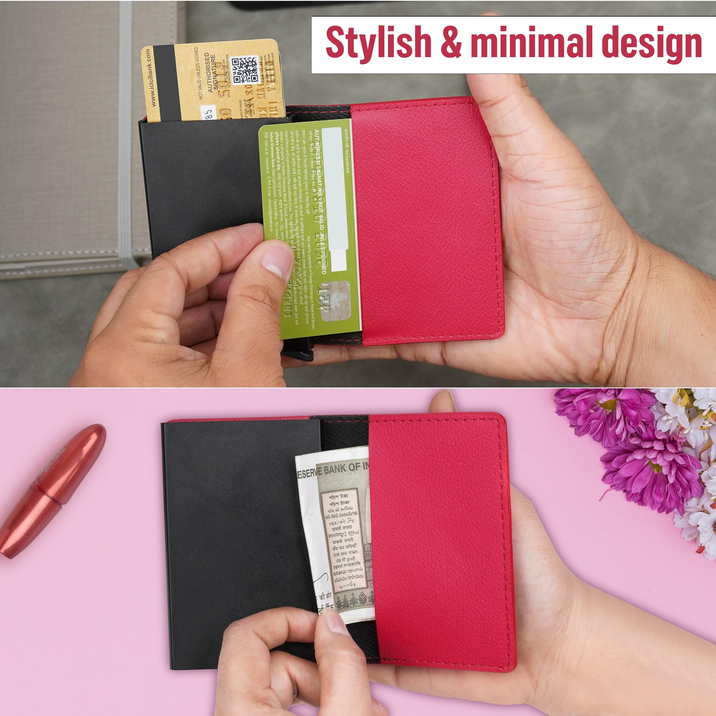 The Wallet Store Vivid Vault RFID Protected Metal Cardholder - Red