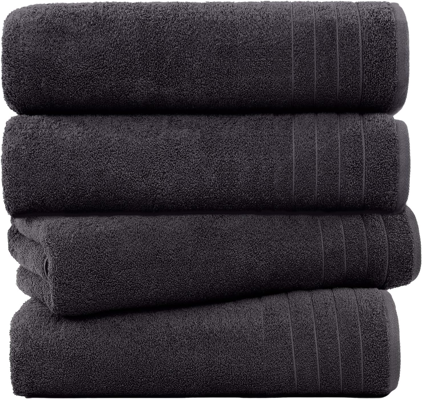 Grey Bath Towels - 4-Pack | 30” x 60”, 700 GSM Towels for Bathroom – 100% Cotton Hotel Towels for Bathroom Luxury | 800g Towel for Spa, Bathrooms & Hotel-Grade Indulgence