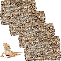 Hamiledyi 4PCS Natural Cork Terrarium Background 15.7x11.8in Large Bark Climbing Mat for Chameleons Lizards Turtles
