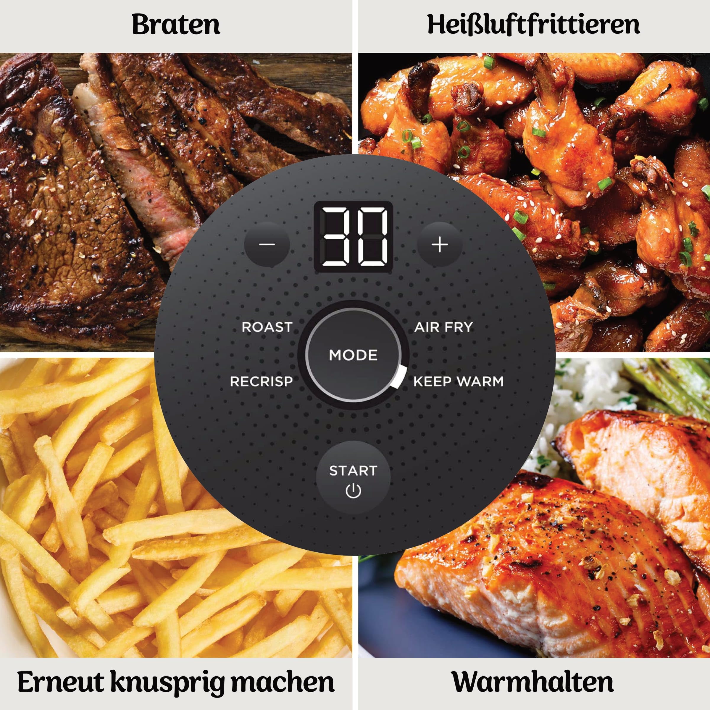 Ninja CRISPi Tragbare Heißluftfritteuse 3,8 l & 1,4 l 4-in-1 Heißluftfrittieren Braten Aufknuspern 1700 W Weiß FN102EU
